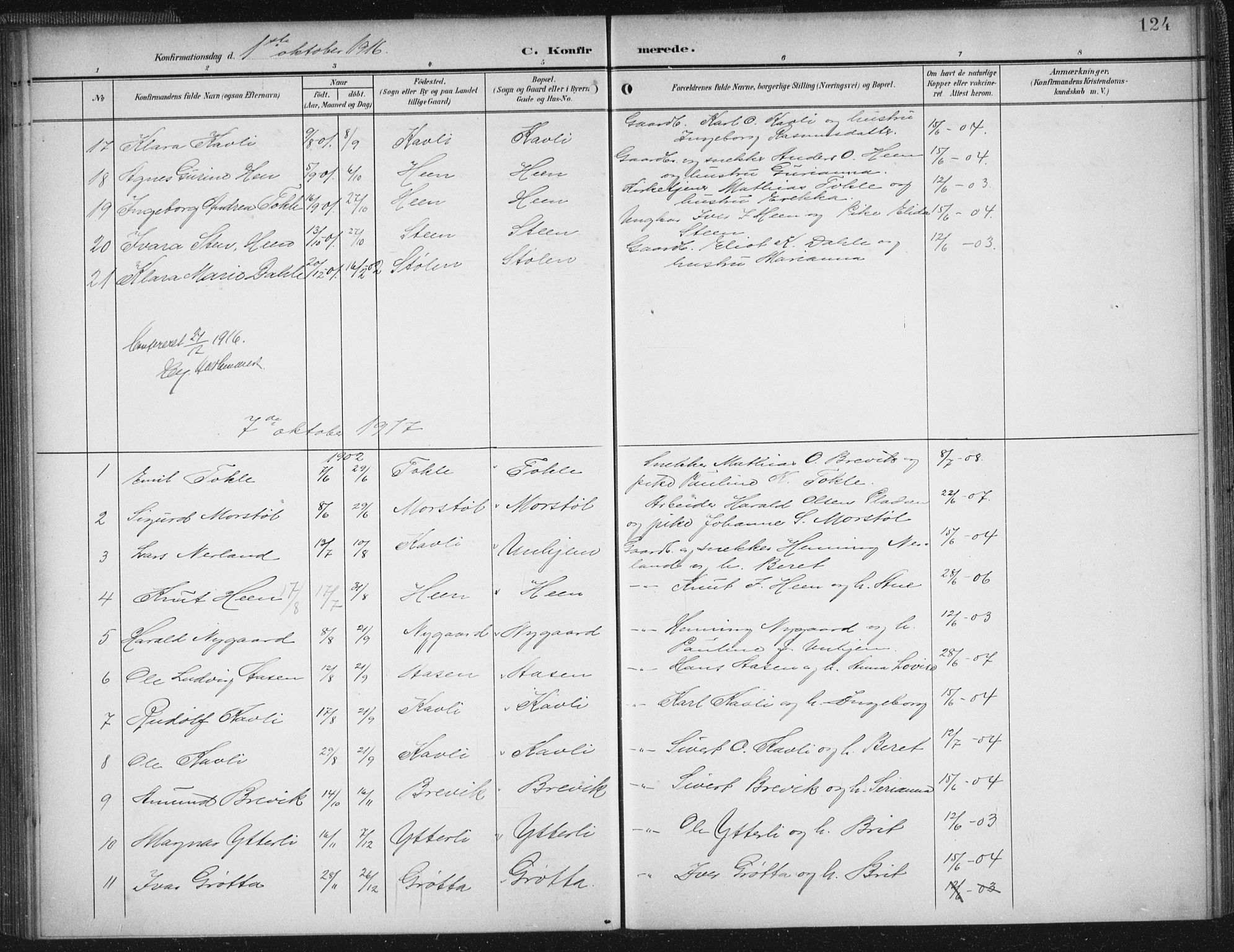 Ministerialprotokoller, klokkerbøker og fødselsregistre - Møre og Romsdal, AV/SAT-A-1454/545/L0589: Klokkerbok nr. 545C03, 1902-1937, s. 124