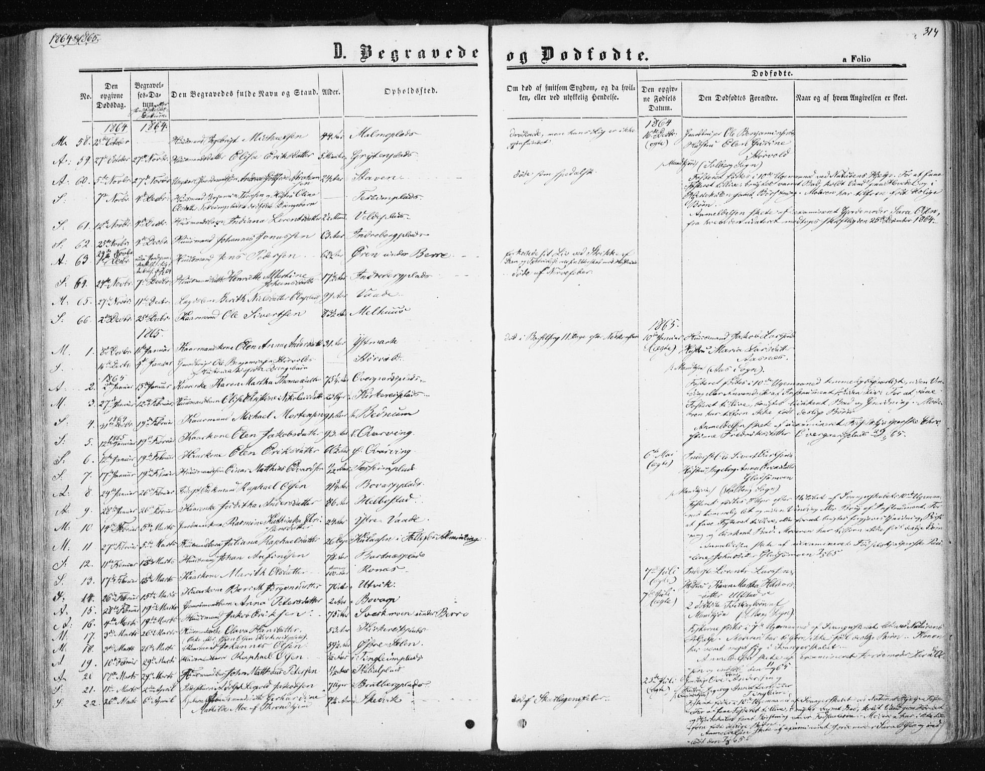 Ministerialprotokoller, klokkerbøker og fødselsregistre - Nord-Trøndelag, SAT/A-1458/741/L0394: Ministerialbok nr. 741A08, 1864-1877, s. 314