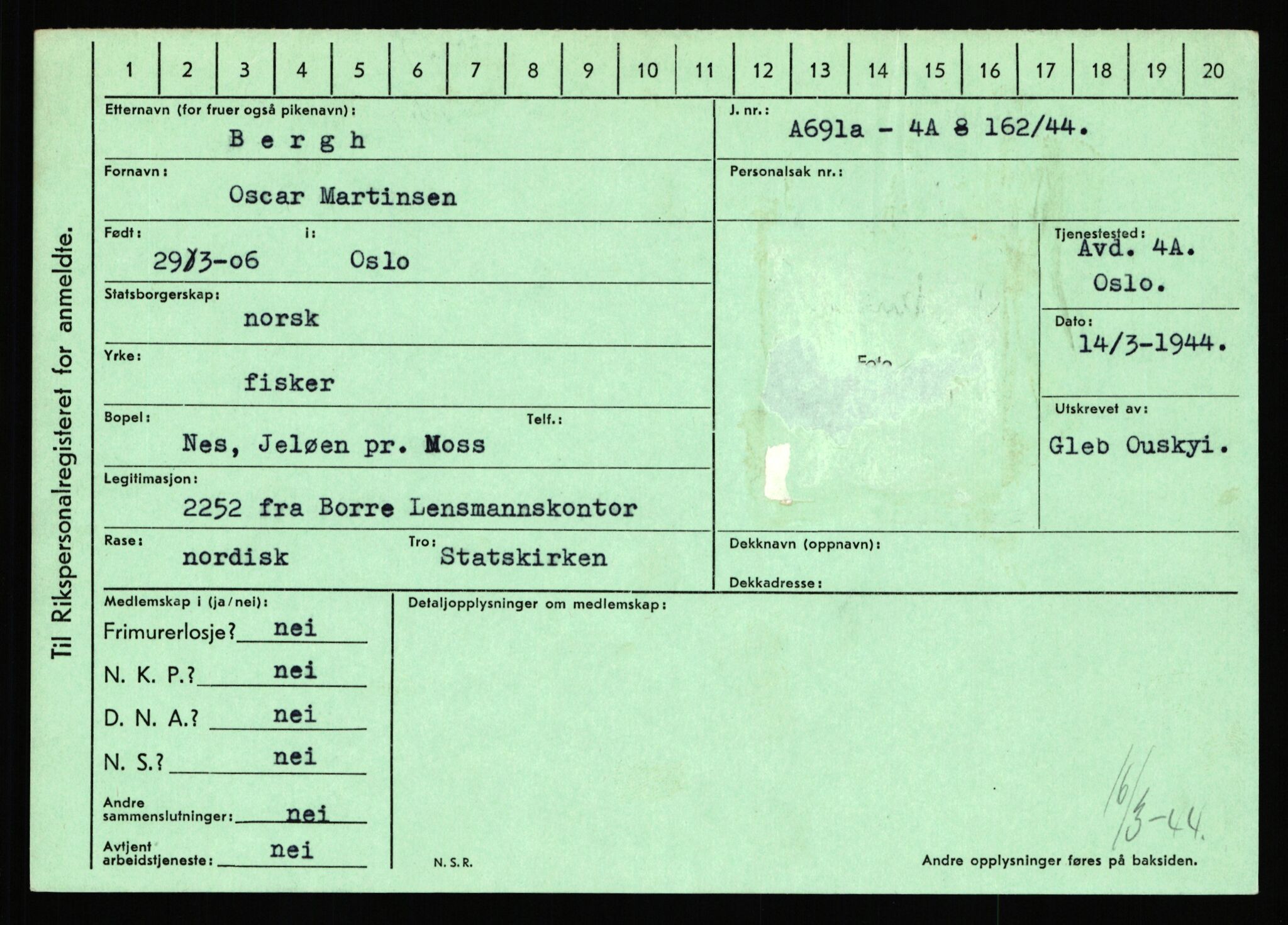 Statspolitiet - Hovedkontoret / Osloavdelingen, AV/RA-S-1329/C/Ca/L0002: Arneberg - Brand, 1943-1945, s. 2395