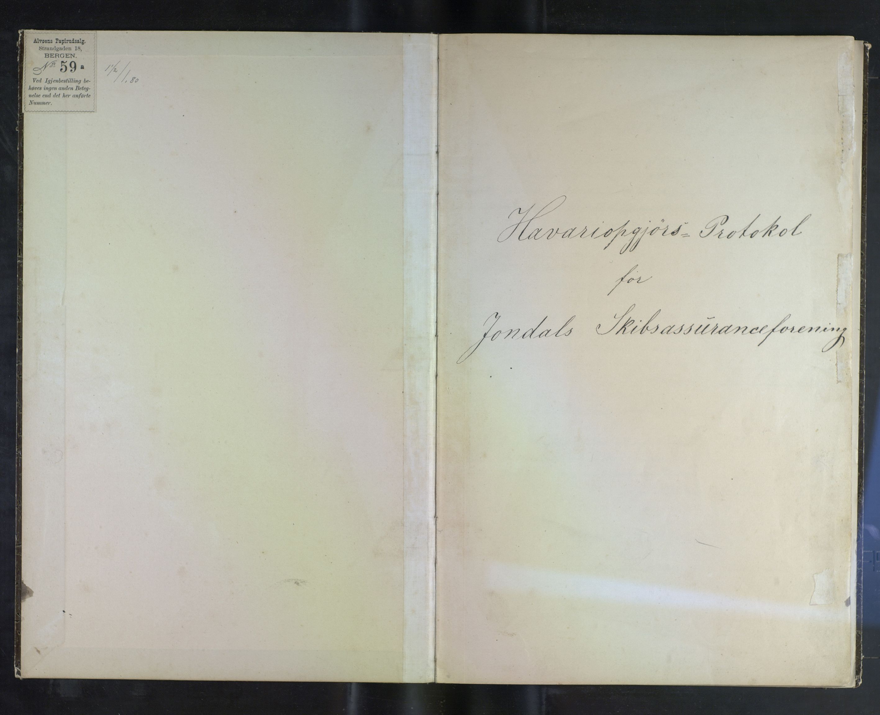 Jondal Skipsassuranseforening, SAB/SAB/PA-0276/E/L0009: Havaribok , 1886-1890