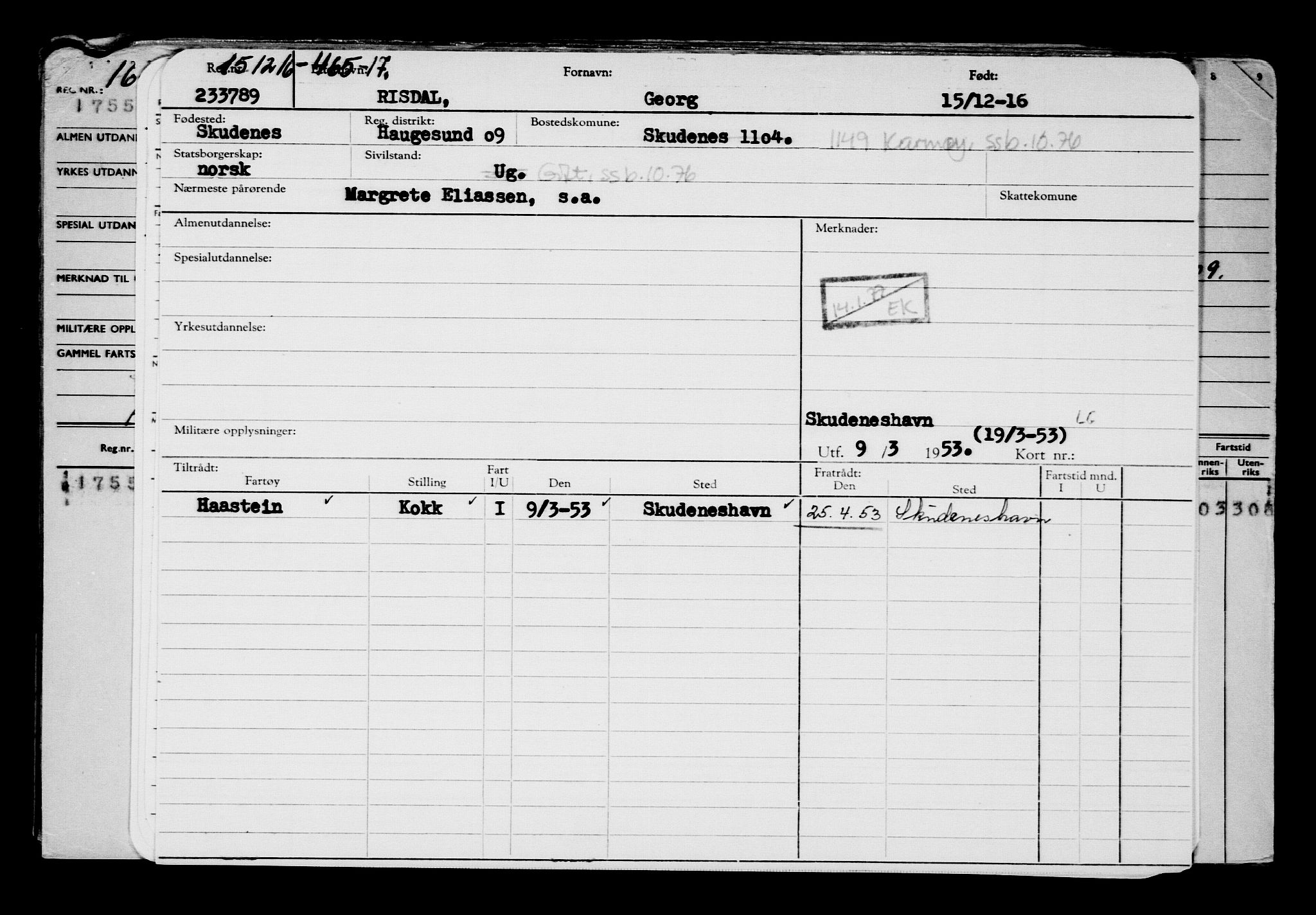 Direktoratet for sjømenn, AV/RA-S-3545/G/Gb/L0144: Hovedkort, 1916, s. 478