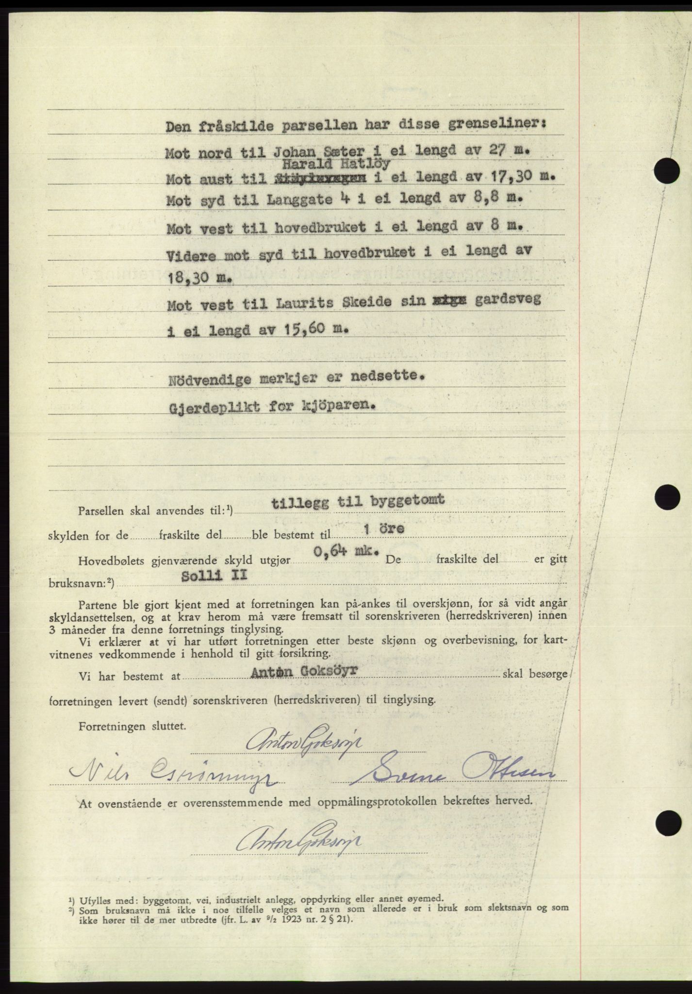 Søre Sunnmøre sorenskriveri, AV/SAT-A-4122/1/2/2C/L0108: Pantebok nr. 34A, 1957-1958, Dagboknr: 2889/1957