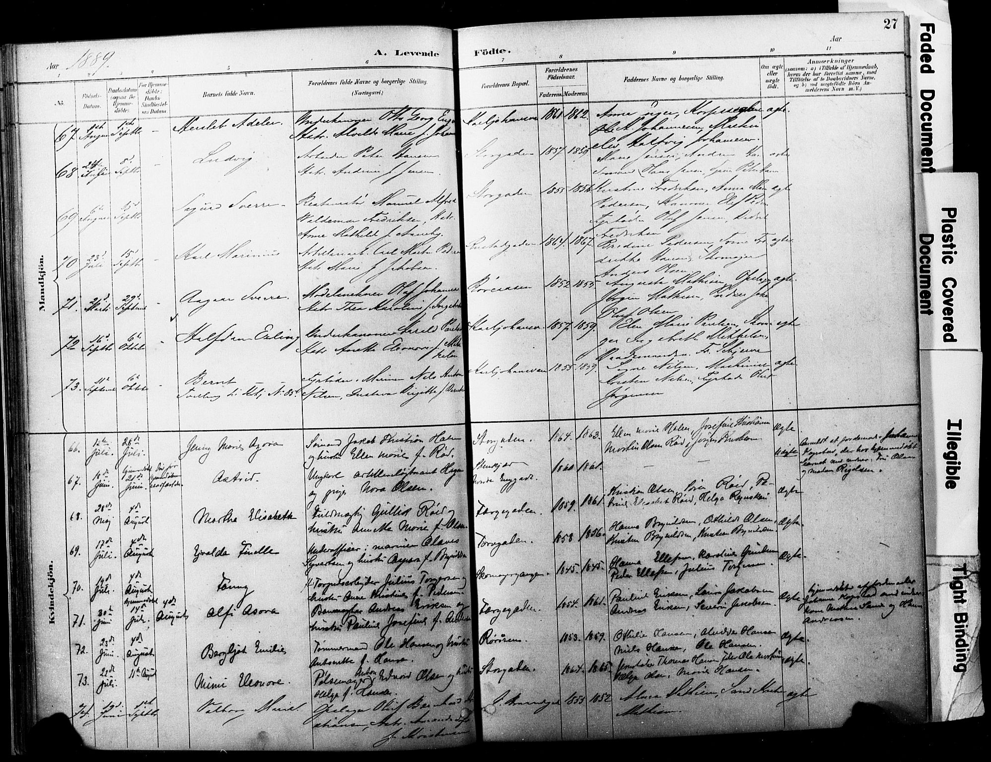 Horten kirkebøker, AV/SAKO-A-348/F/Fa/L0004: Ministerialbok nr. 4, 1888-1895, s. 27