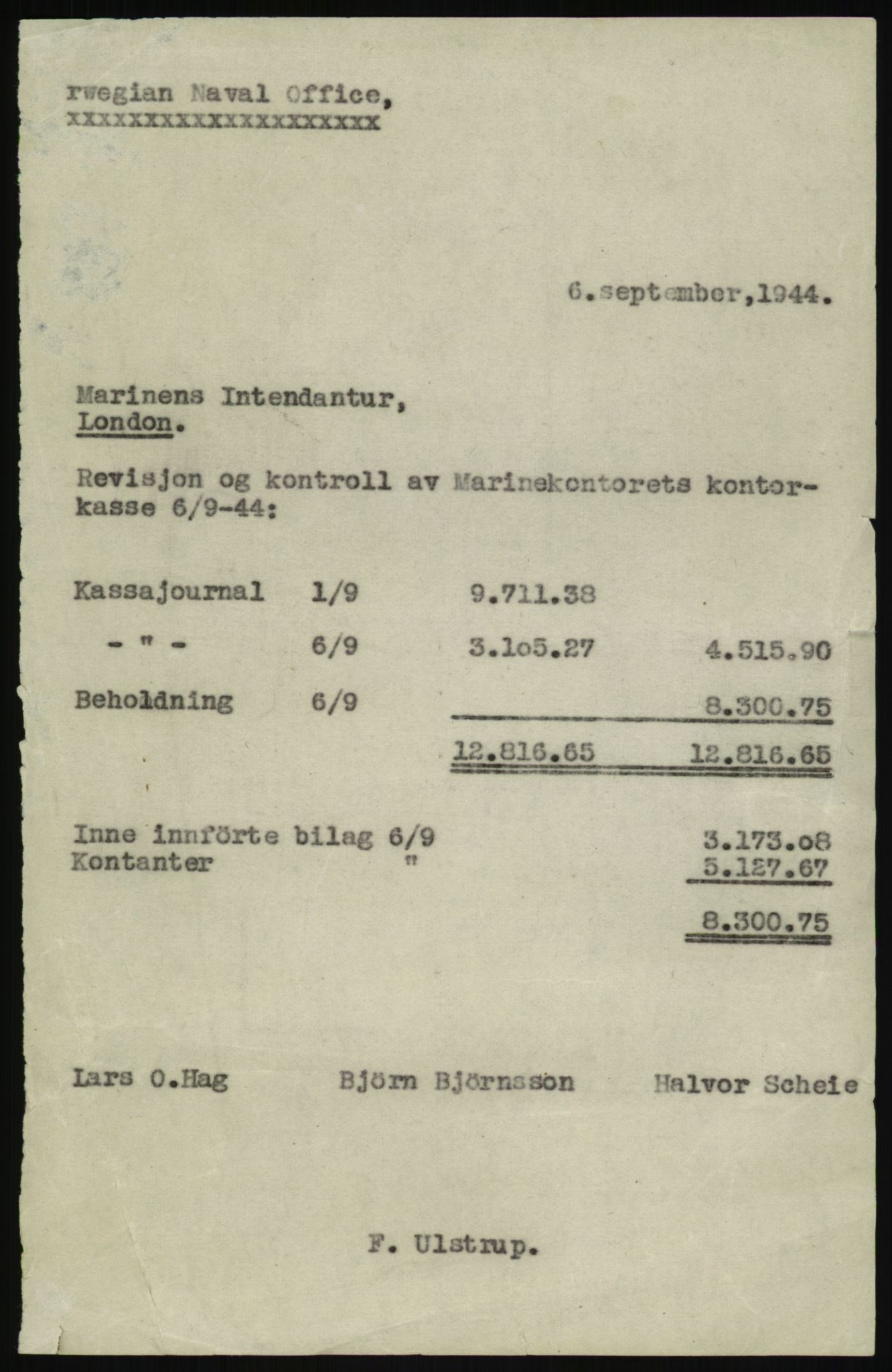 Forsvaret, Sjøforsvarets overkommando, RA/RAFA-2035/D/Dc/L0141: --, 1940-1945, s. 1