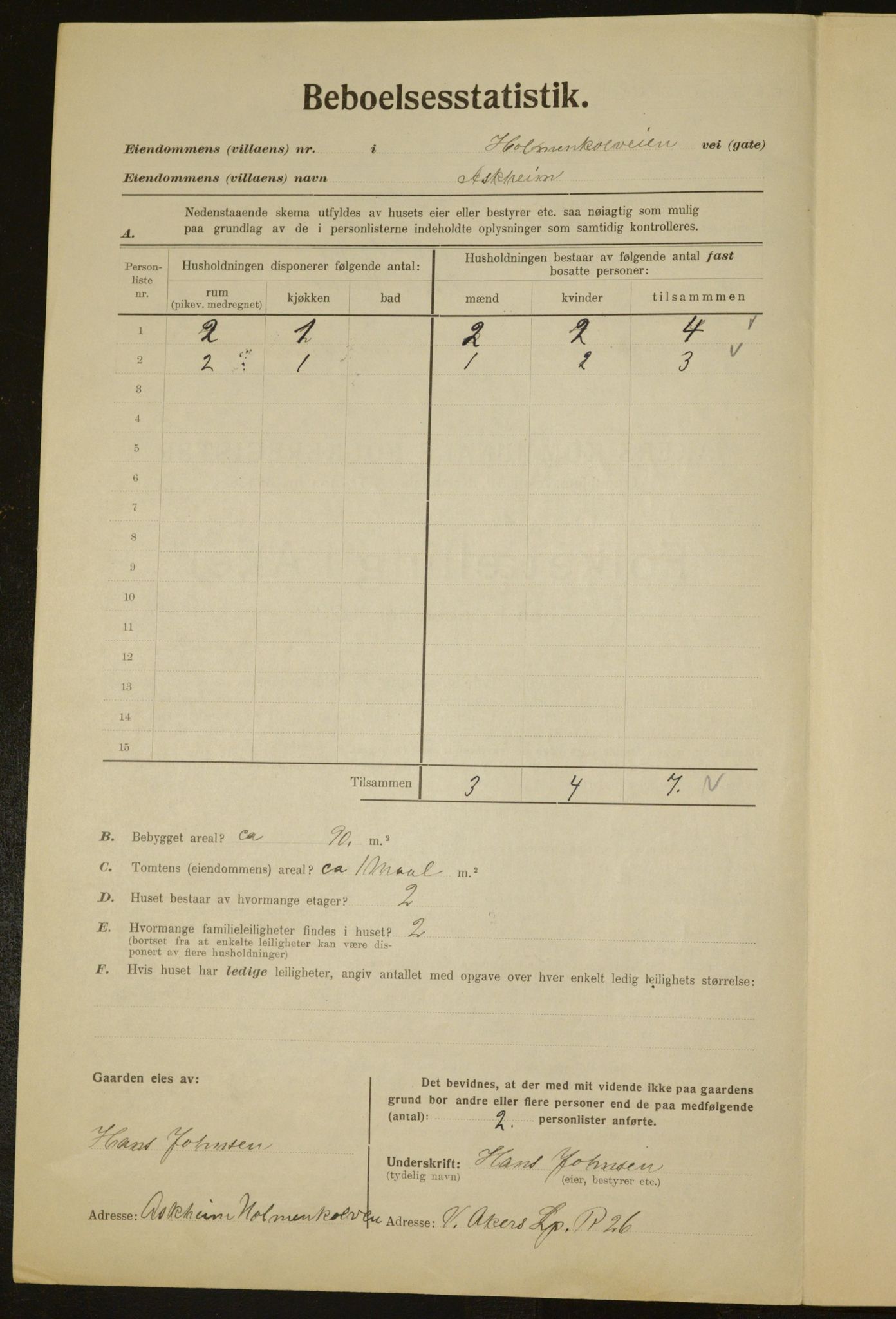 , Kommunal folketelling 1.12.1923 for Aker, 1923, s. 2694