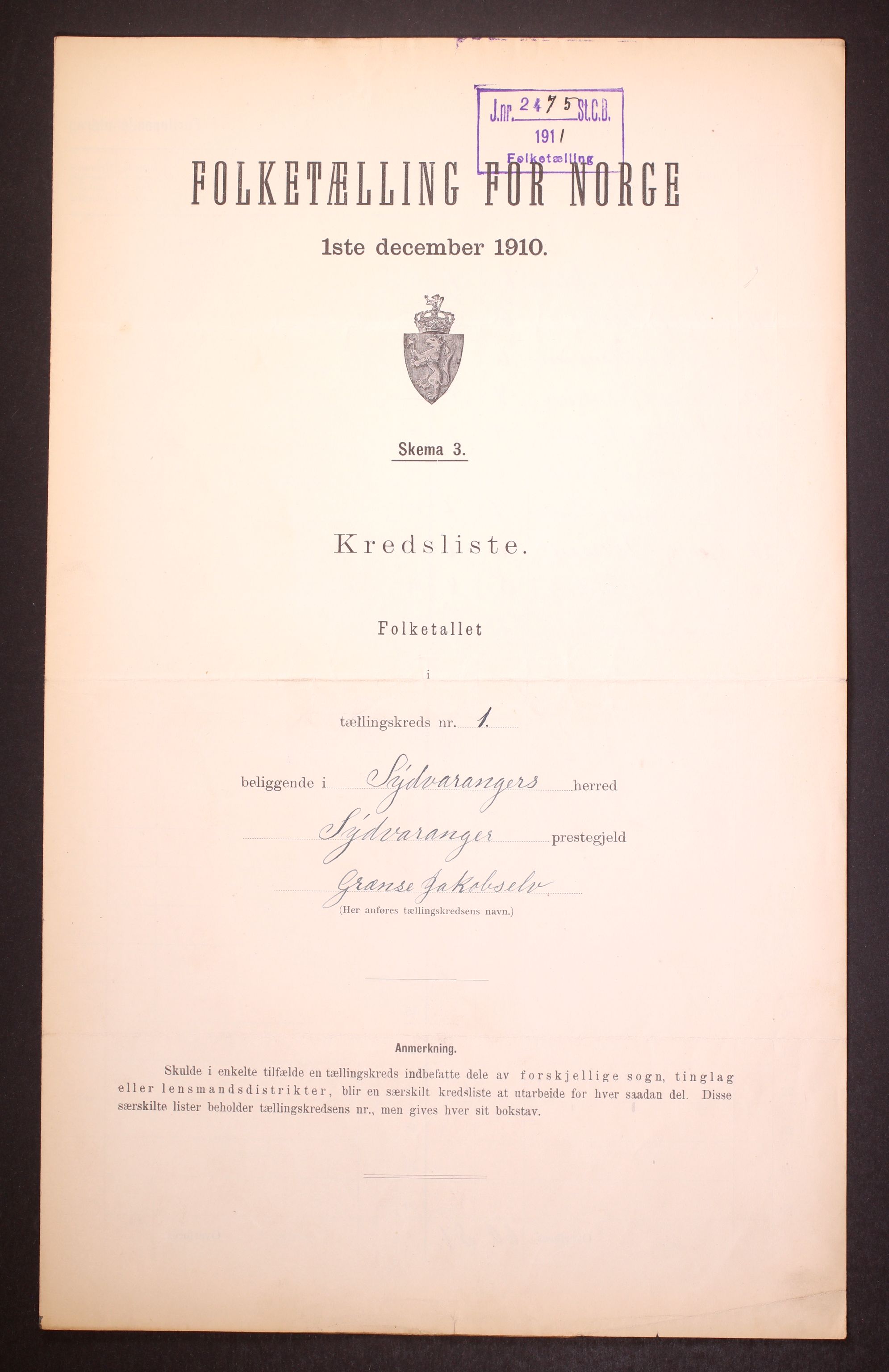 RA, Folketelling 1910 for 2030 Sør-Varanger herred, 1910, s. 6