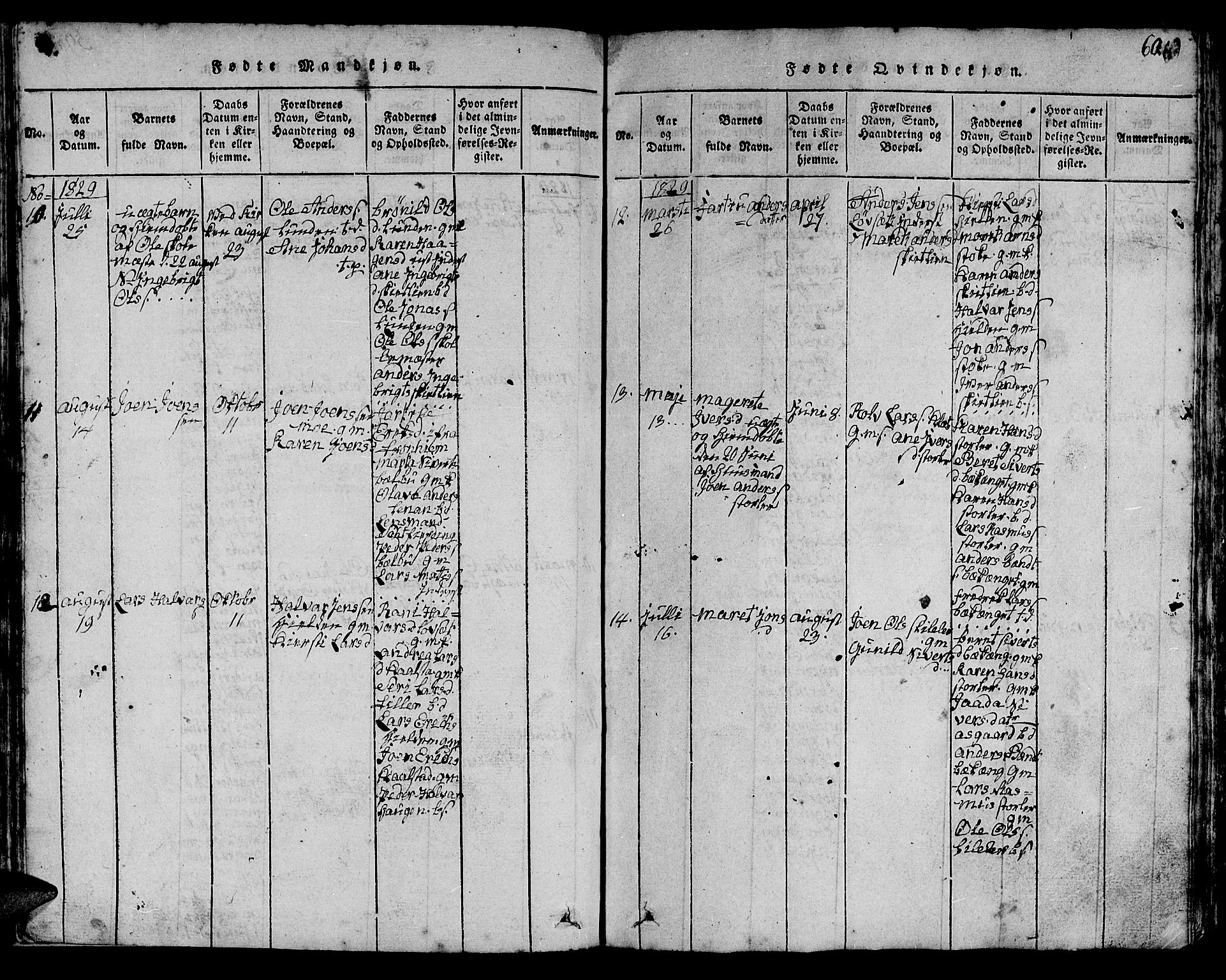 Ministerialprotokoller, klokkerbøker og fødselsregistre - Sør-Trøndelag, AV/SAT-A-1456/613/L0393: Klokkerbok nr. 613C01, 1816-1886, s. 60