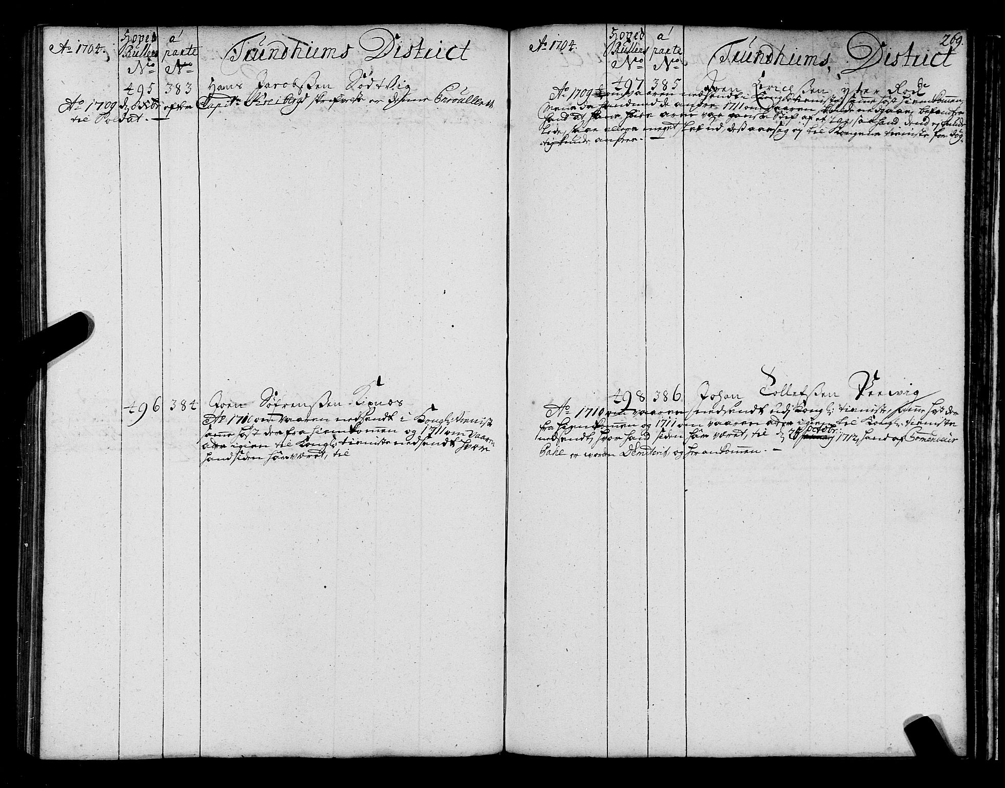 Sjøinnrulleringen - Trondhjemske distrikt, AV/SAT-A-5121/01/L0004: Ruller over sjøfolk i Trondhjem by, 1704-1710, s. 269