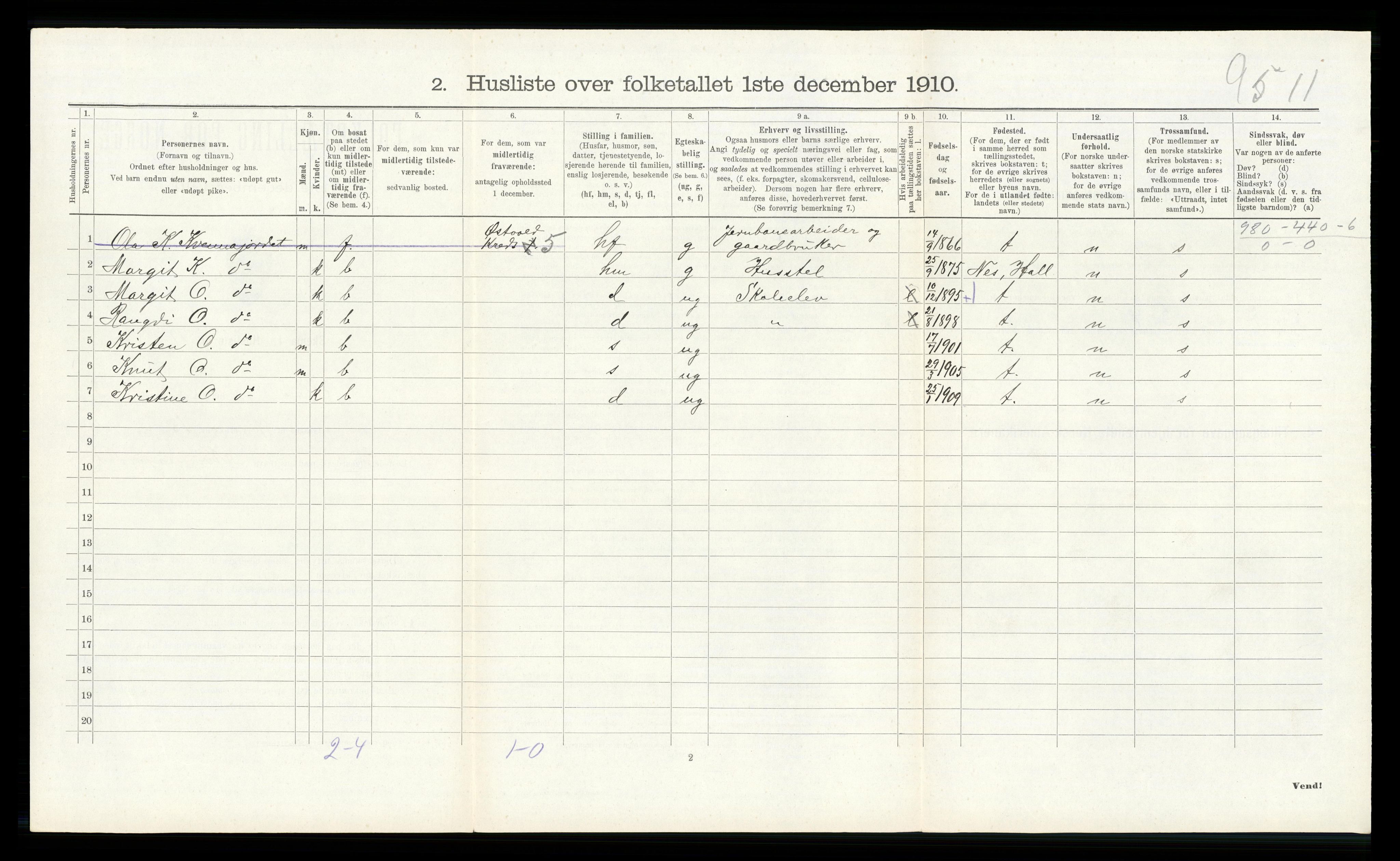 RA, Folketelling 1910 for 0615 Flå herred, 1910, s. 363