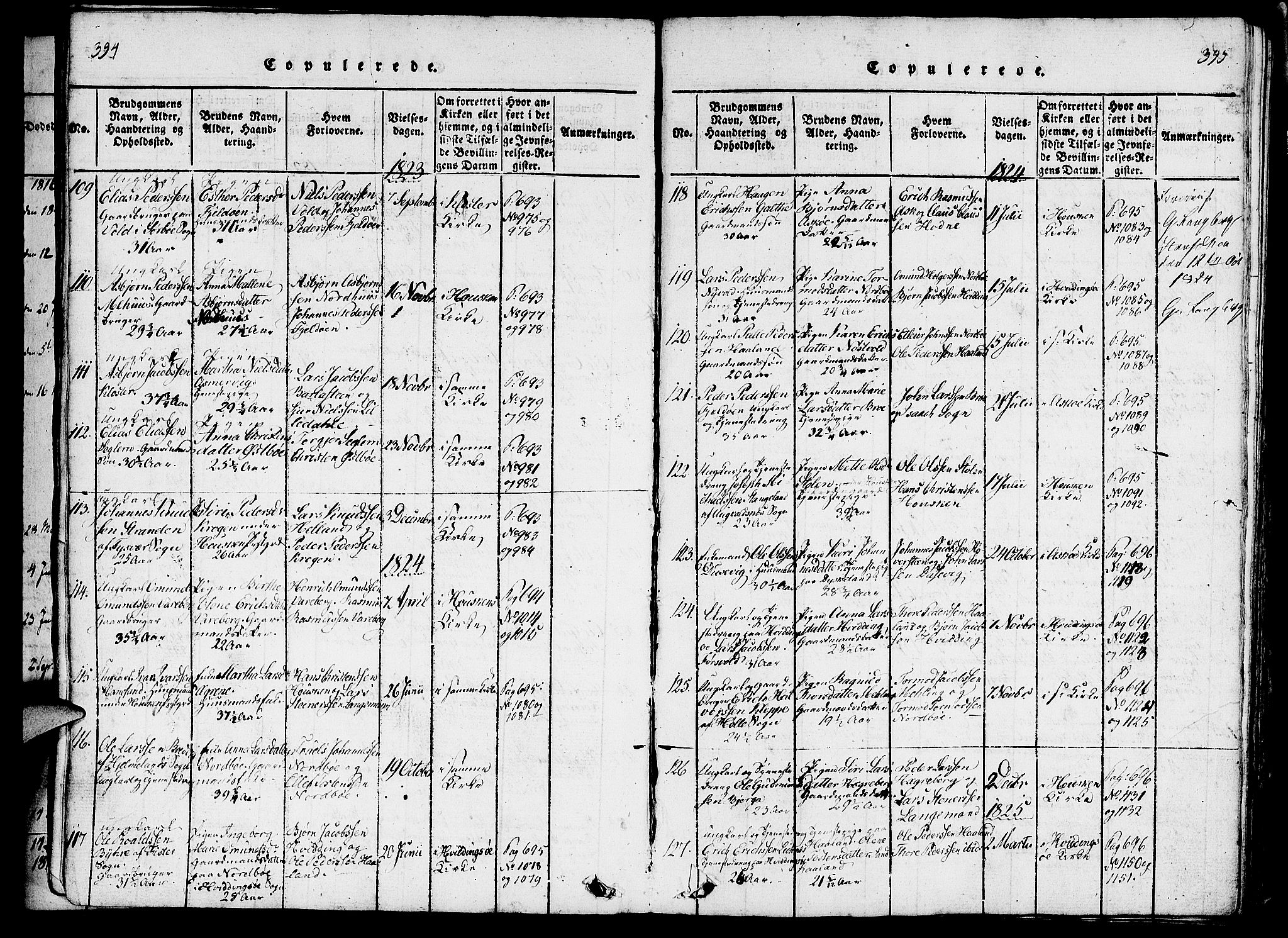 Rennesøy sokneprestkontor, AV/SAST-A -101827/H/Ha/Haa/L0004: Ministerialbok nr. A 4, 1816-1837, s. 394-395