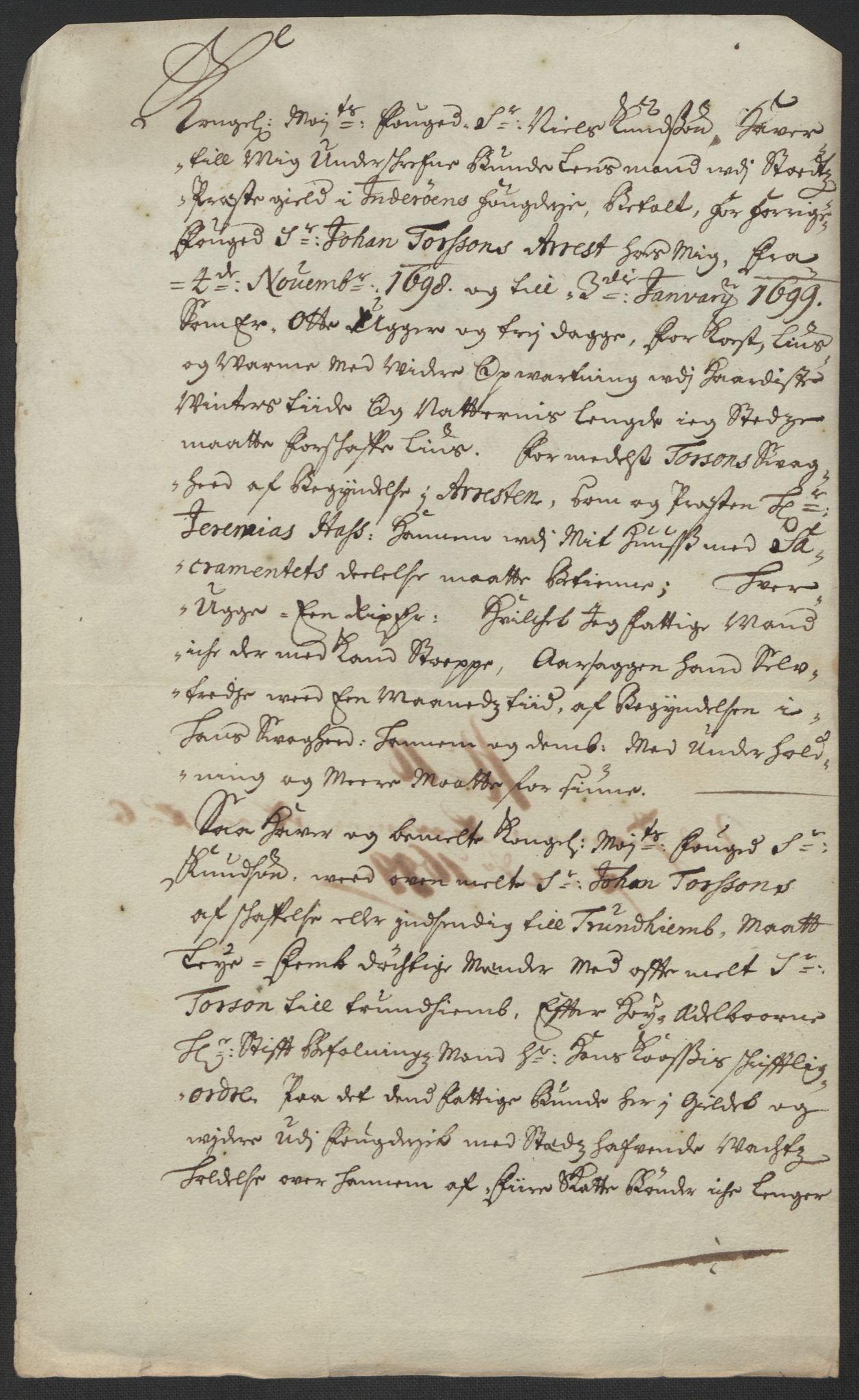 Rentekammeret inntil 1814, Reviderte regnskaper, Fogderegnskap, RA/EA-4092/R63/L4310: Fogderegnskap Inderøy, 1698-1699, s. 412