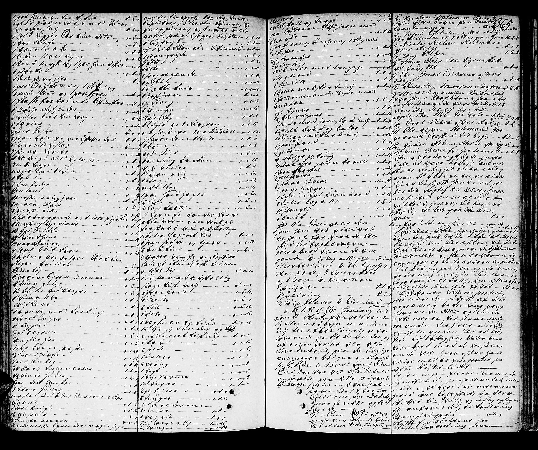 Trondheim byfogd, AV/SAT-A-0003/1/3/3A/L0014: Skifteprotokoll - gml.nr.13a. (m/ register), 1737-1742, s. 364b-365a