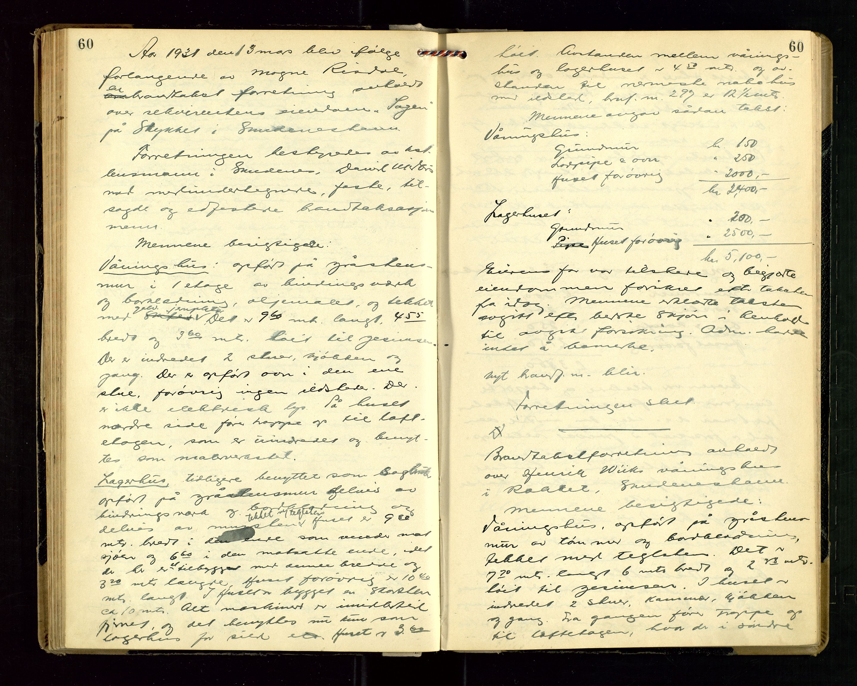 Skudenes lensmannskontor, AV/SAST-A-100444/Goa/L0006: "Brandtakstprotokoll", 1926-1942, s. 60
