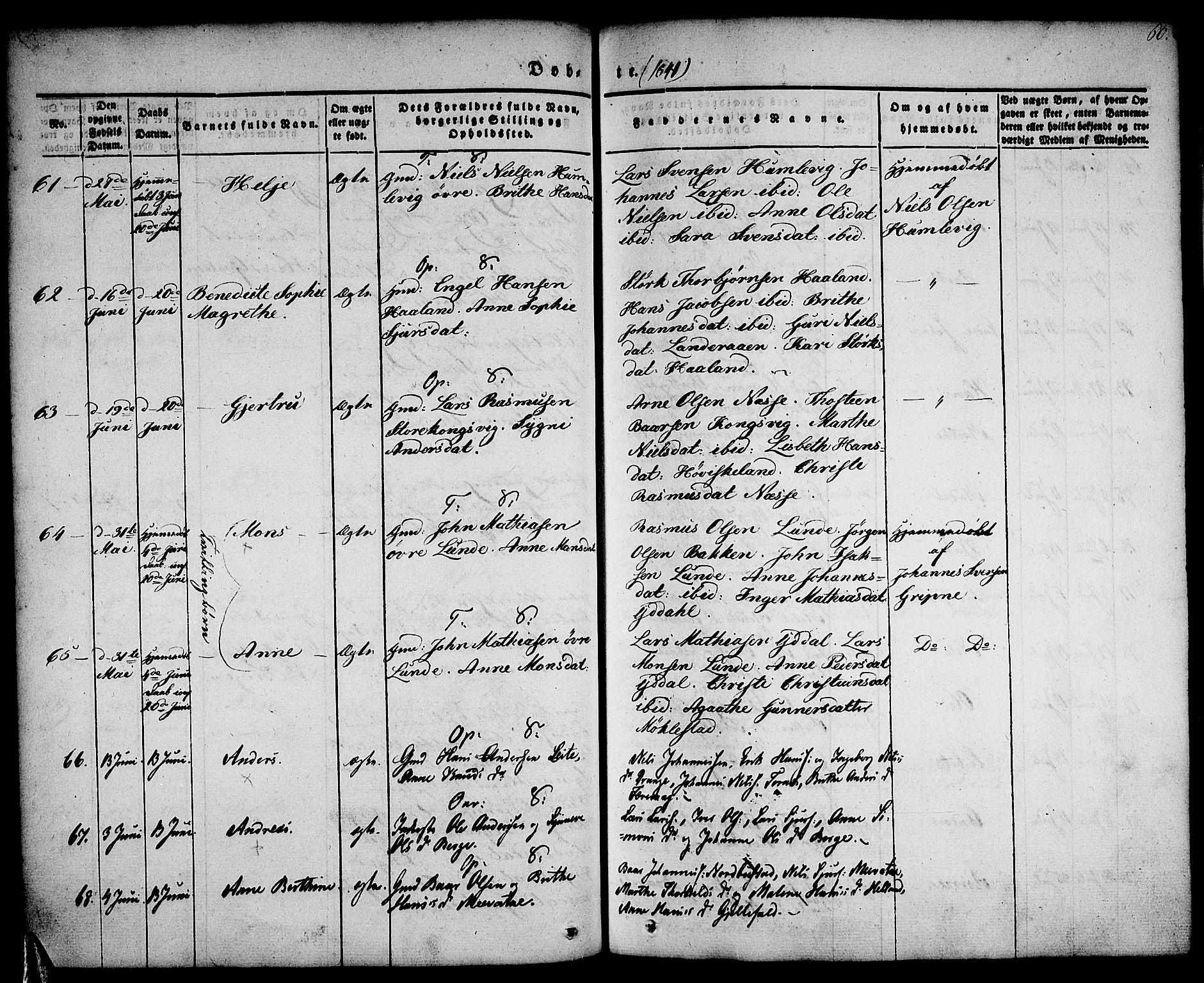 Tysnes sokneprestembete, AV/SAB-A-78601/H/Haa: Ministerialbok nr. A 9, 1837-1848, s. 60