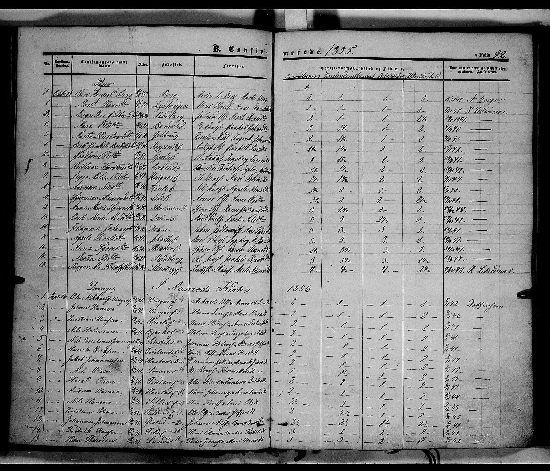 Land prestekontor, AV/SAH-PREST-120/H/Ha/Haa/L0010: Ministerialbok nr. 10, 1847-1859, s. 92