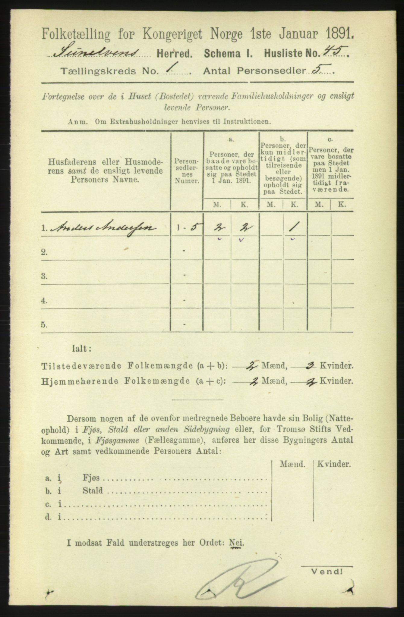 RA, Folketelling 1891 for 1523 Sunnylven herred, 1891, s. 66