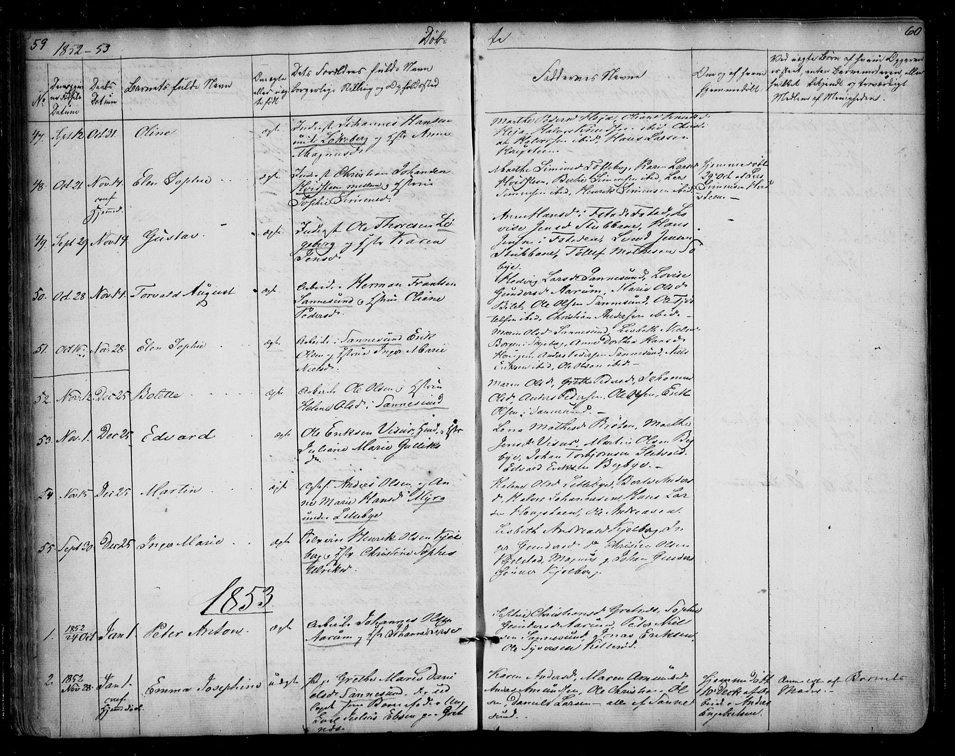 Borge prestekontor Kirkebøker, SAO/A-10903/F/Fa/L0005: Ministerialbok nr. I 5, 1848-1860, s. 59-60