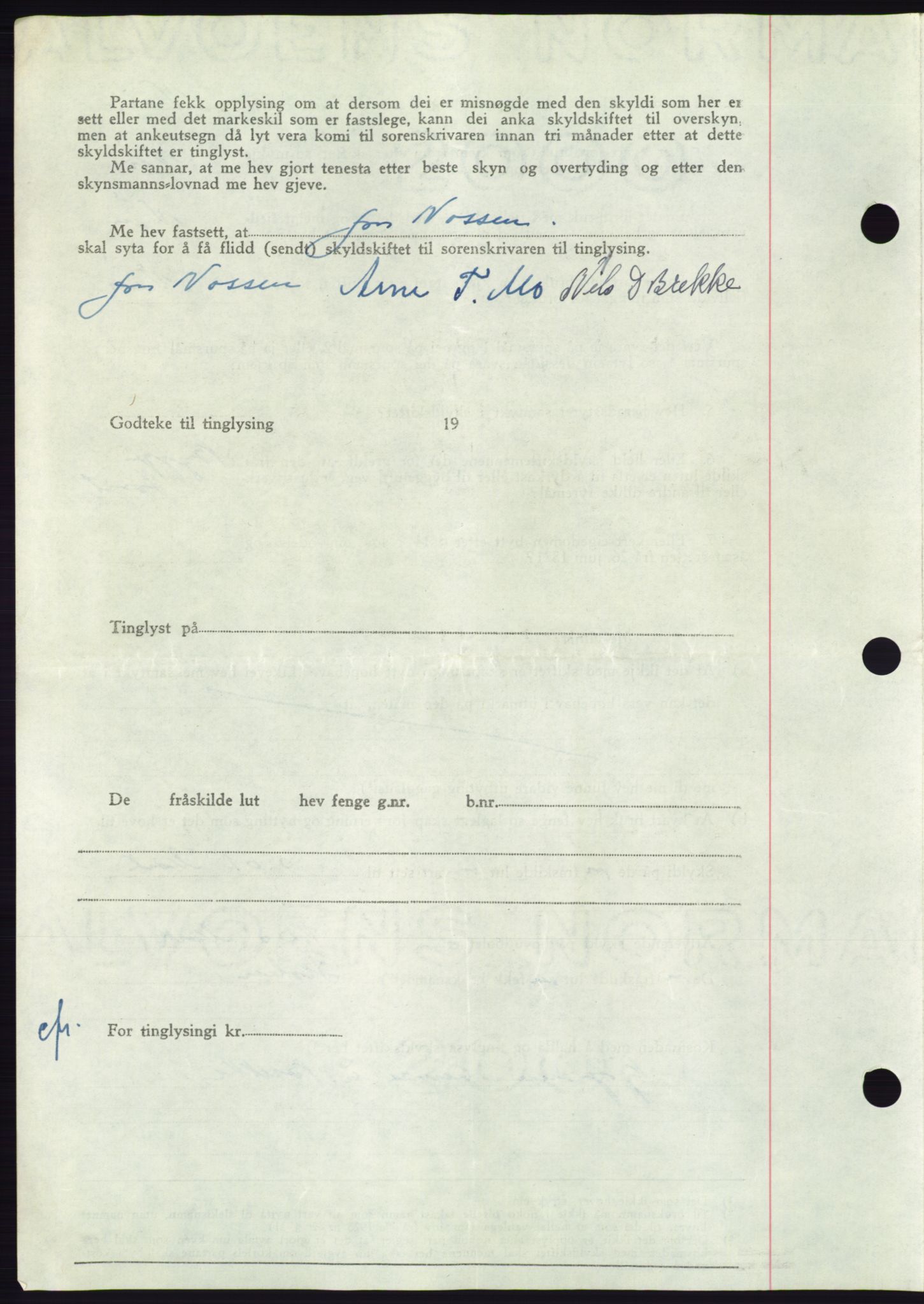 Søre Sunnmøre sorenskriveri, AV/SAT-A-4122/1/2/2C/L0084: Pantebok nr. 10A, 1949-1949, Dagboknr: 1084/1949