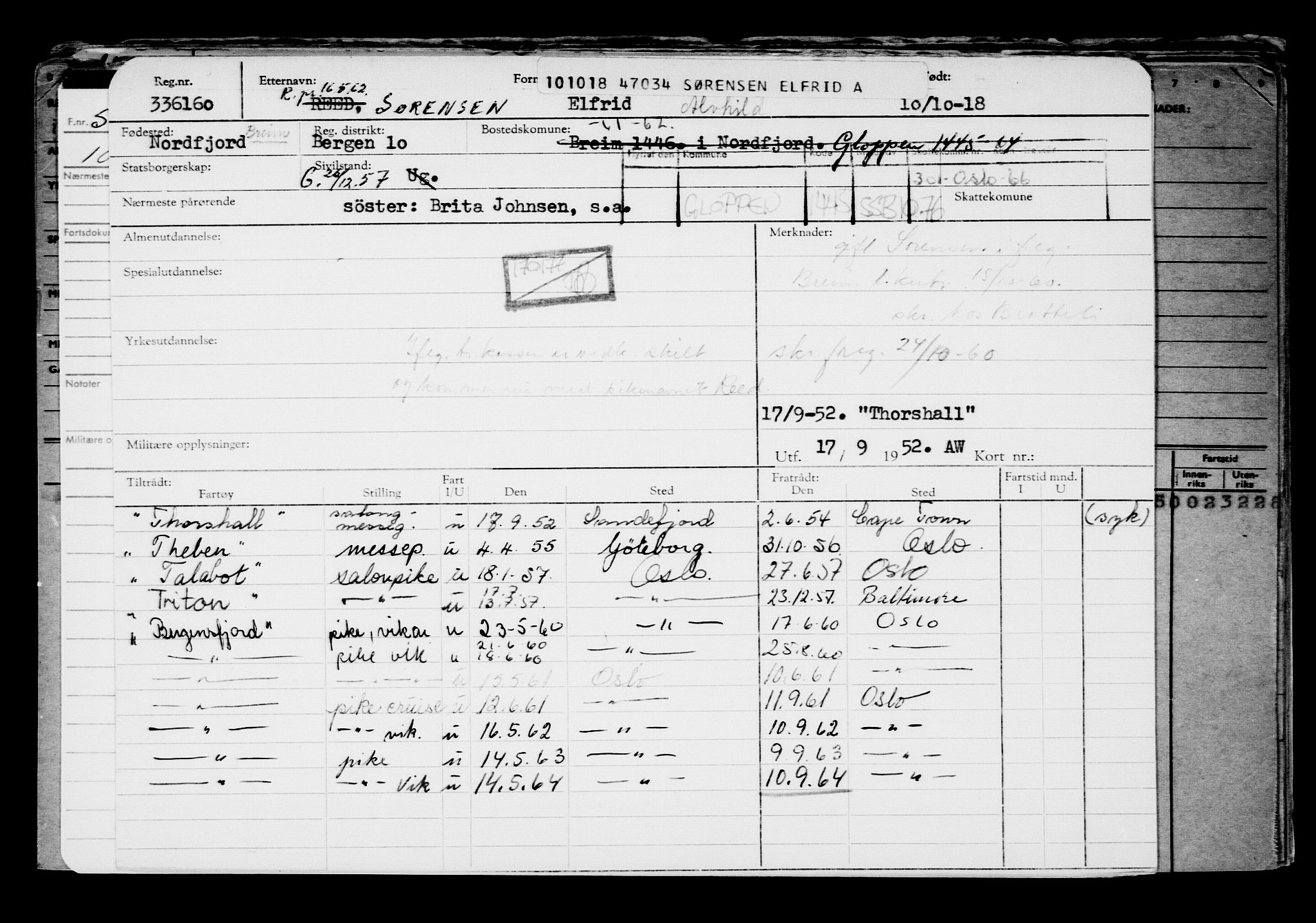 Direktoratet for sjømenn, AV/RA-S-3545/G/Gb/L0163: Hovedkort, 1918, s. 236