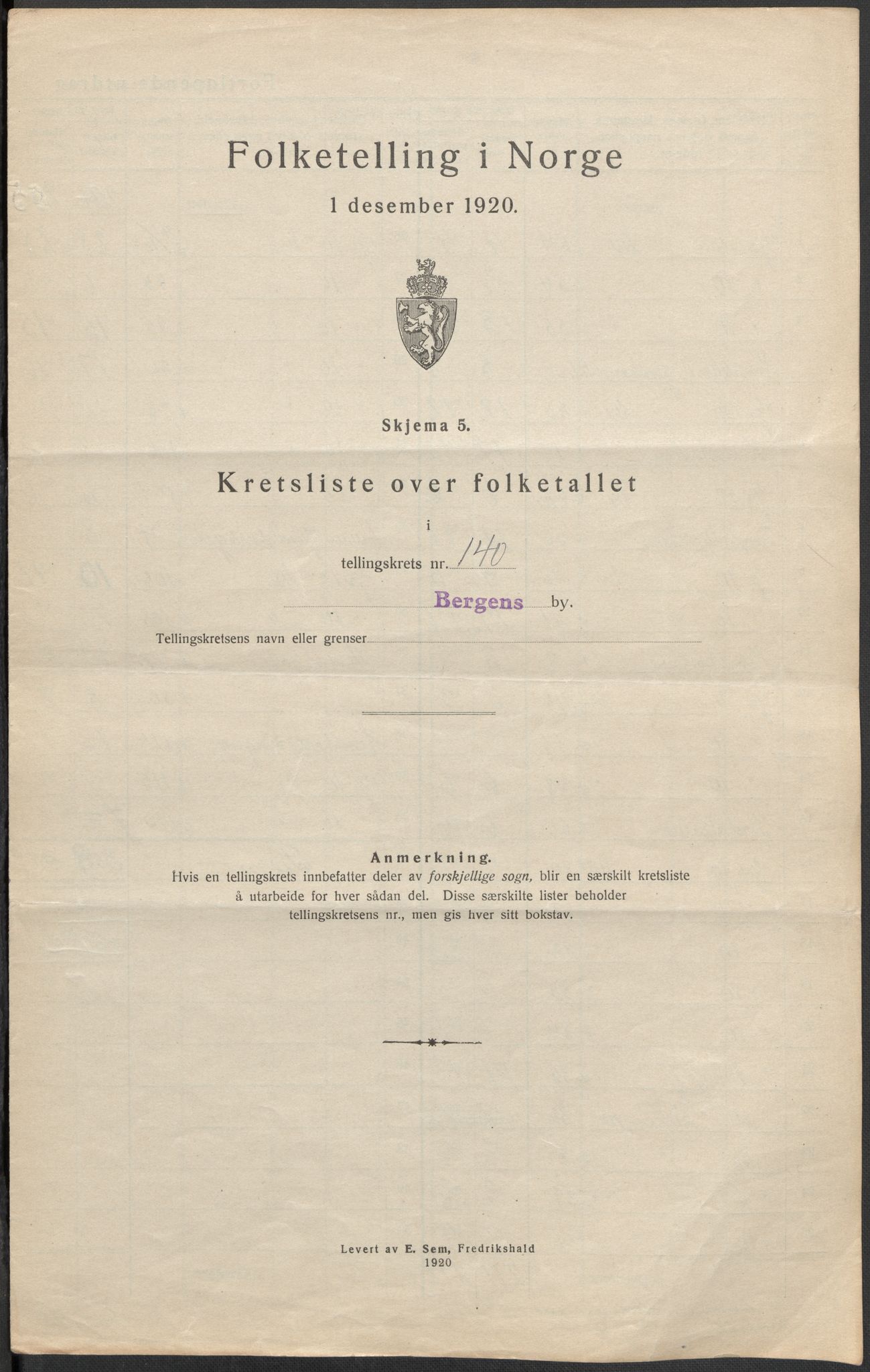 SAB, Folketelling 1920 for 1301 Bergen kjøpstad, 1920, s. 440