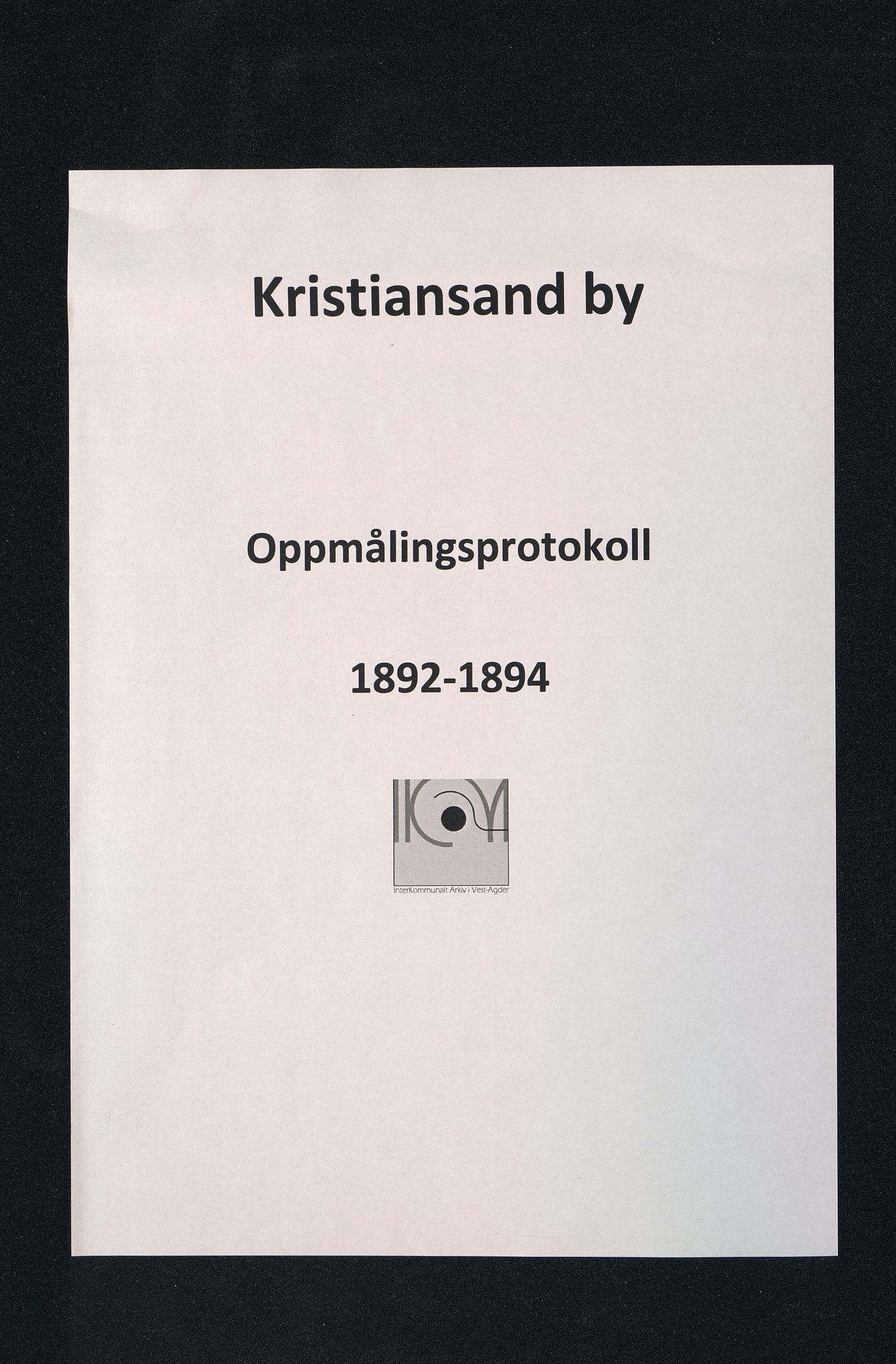 Kristiansand By - Magistraten, IKAV/1001KG122/I/Ic/L0009: Grunnmålingsprotokoll nr.7 (d), 1892-1894