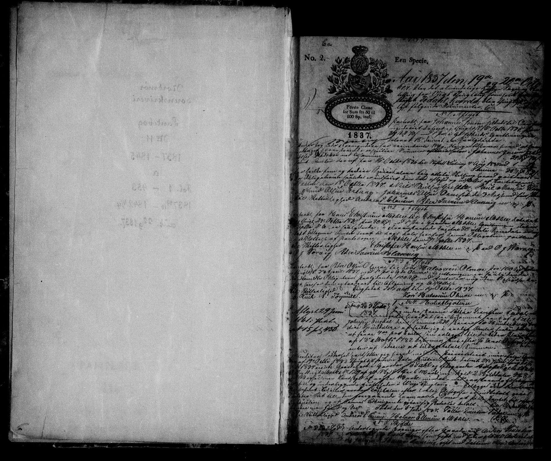 Nordmøre sorenskriveri, SAT/A-4132/1/2/2Ca/L0017: Pantebok nr. 11a, 1837-1842, s. 1