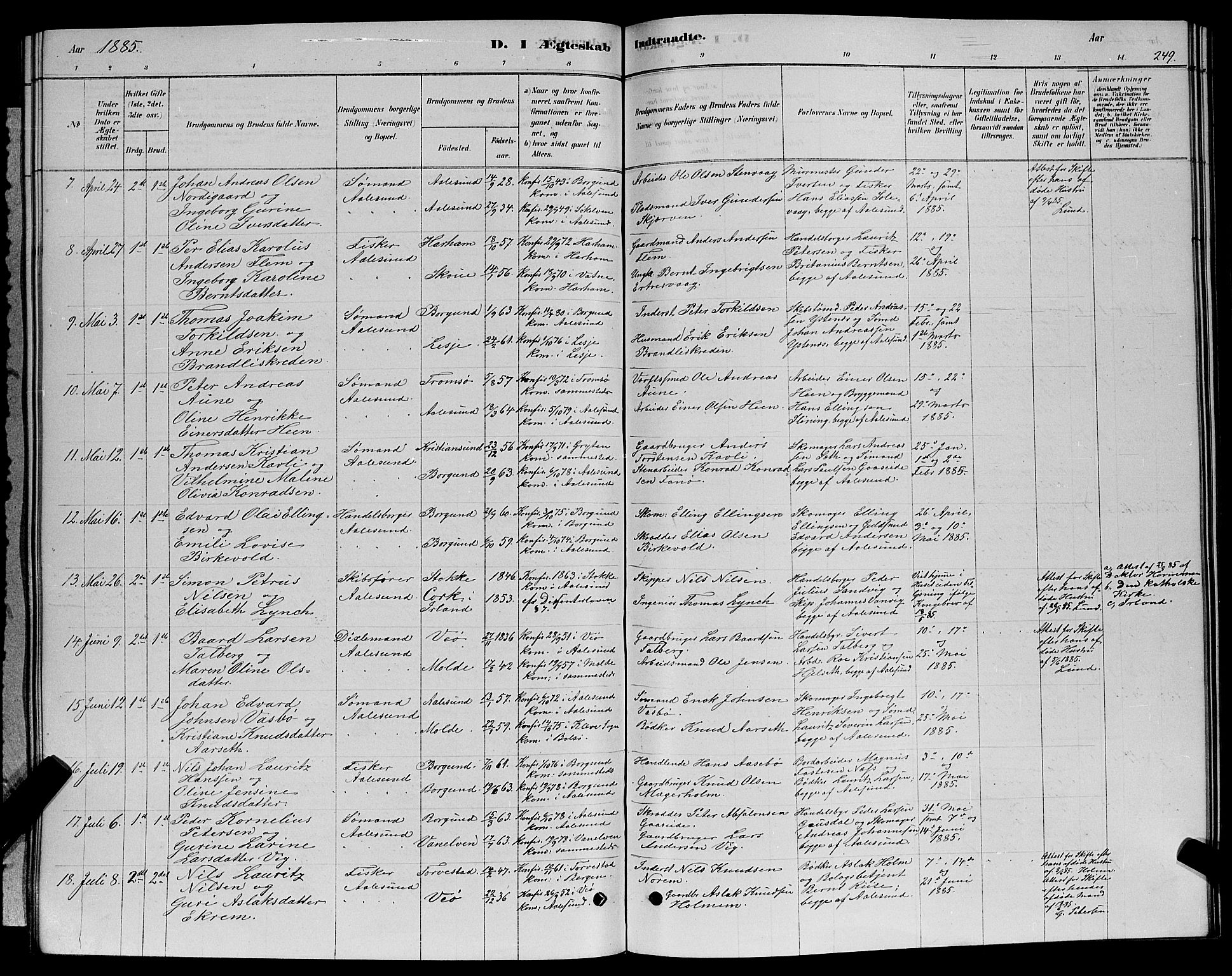 Ministerialprotokoller, klokkerbøker og fødselsregistre - Møre og Romsdal, AV/SAT-A-1454/529/L0466: Klokkerbok nr. 529C03, 1878-1888, s. 250