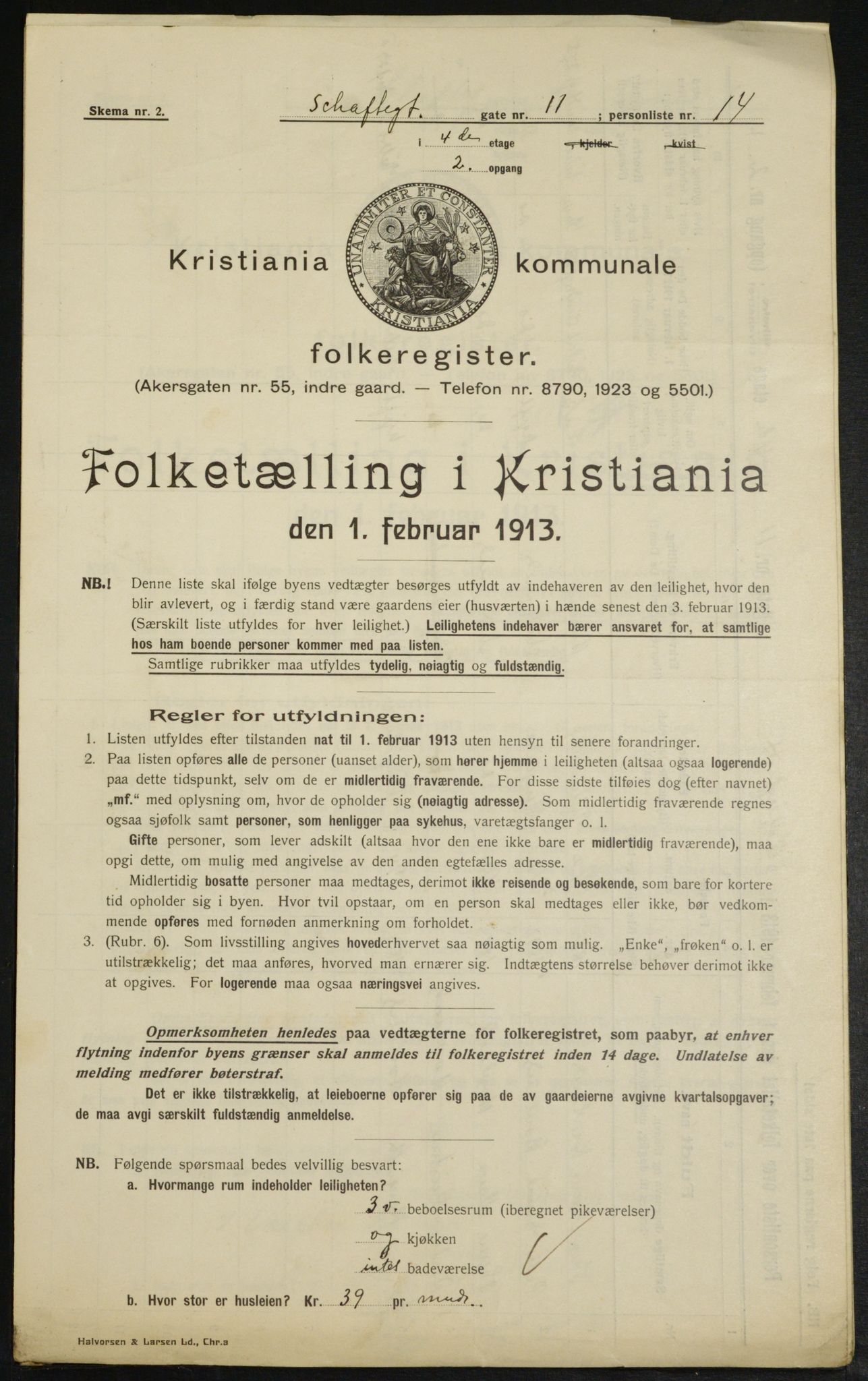 OBA, Kommunal folketelling 1.2.1913 for Kristiania, 1913, s. 89387