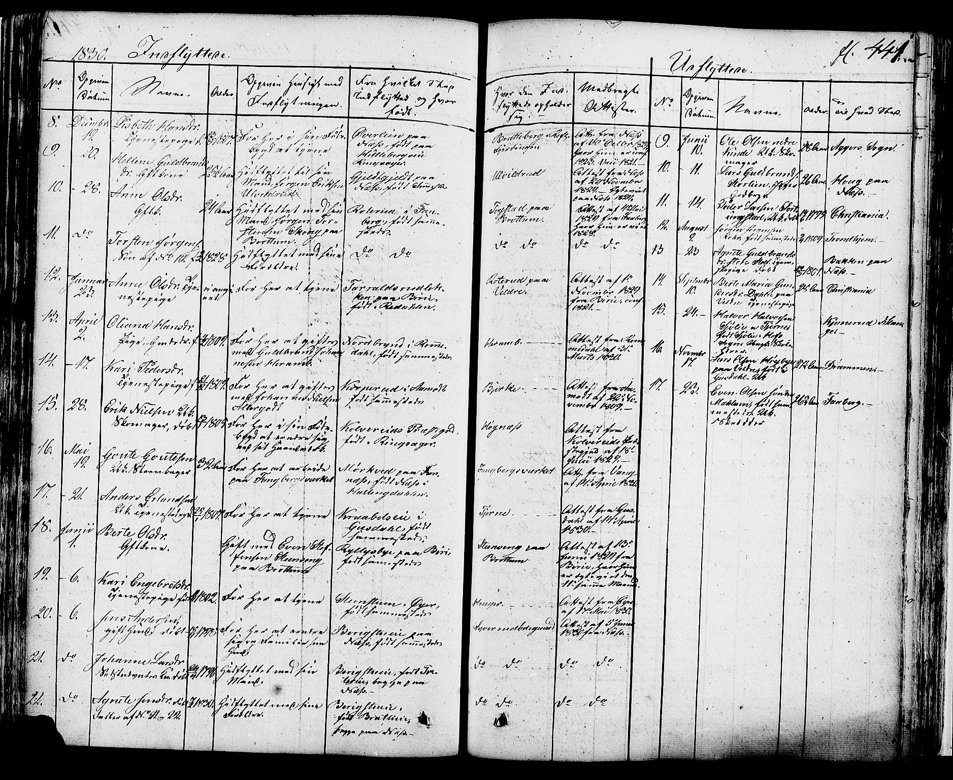 Ringsaker prestekontor, AV/SAH-PREST-014/K/Ka/L0007: Ministerialbok nr. 7B, 1826-1837, s. 441