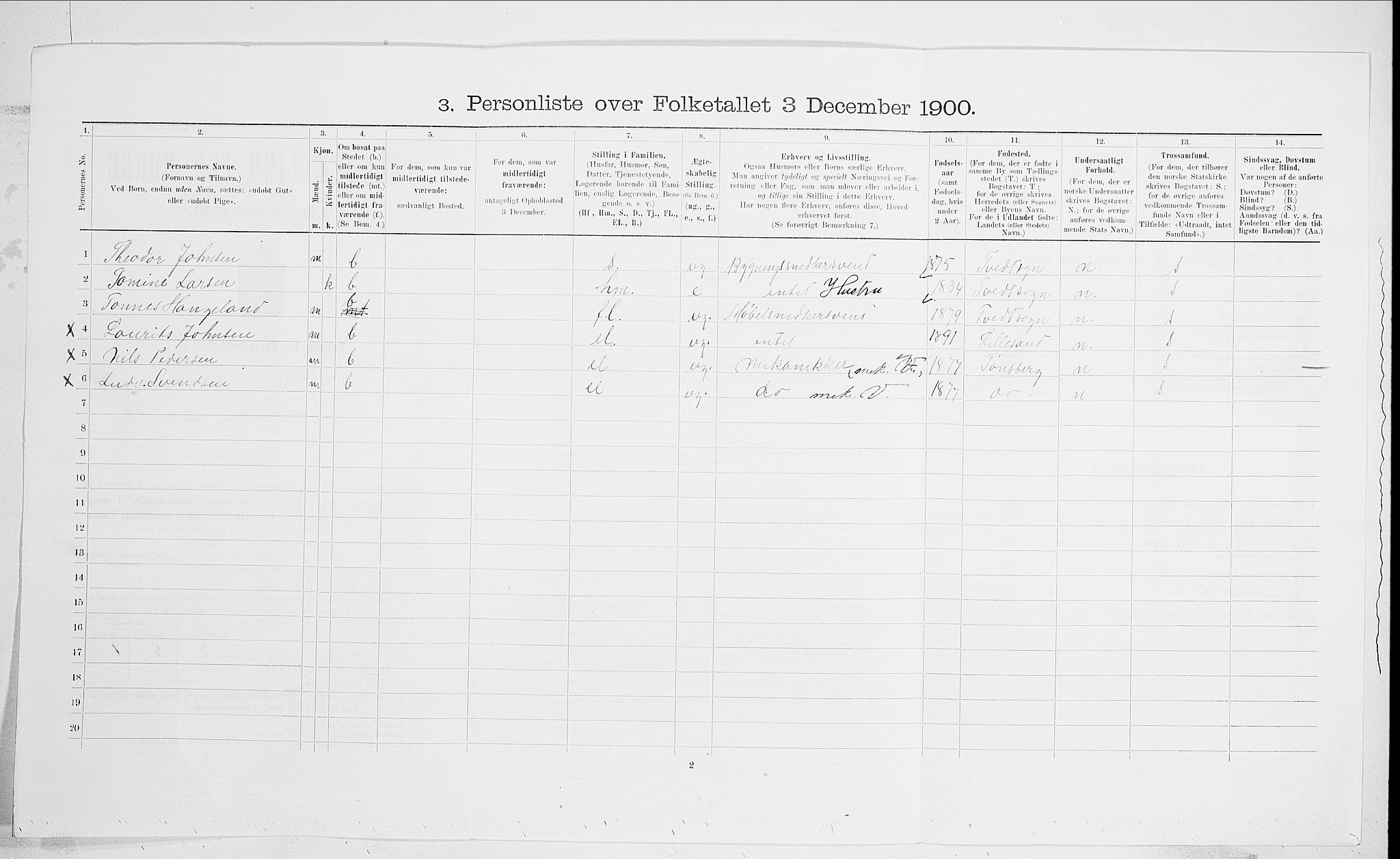 SAO, Folketelling 1900 for 0301 Kristiania kjøpstad, 1900, s. 71335
