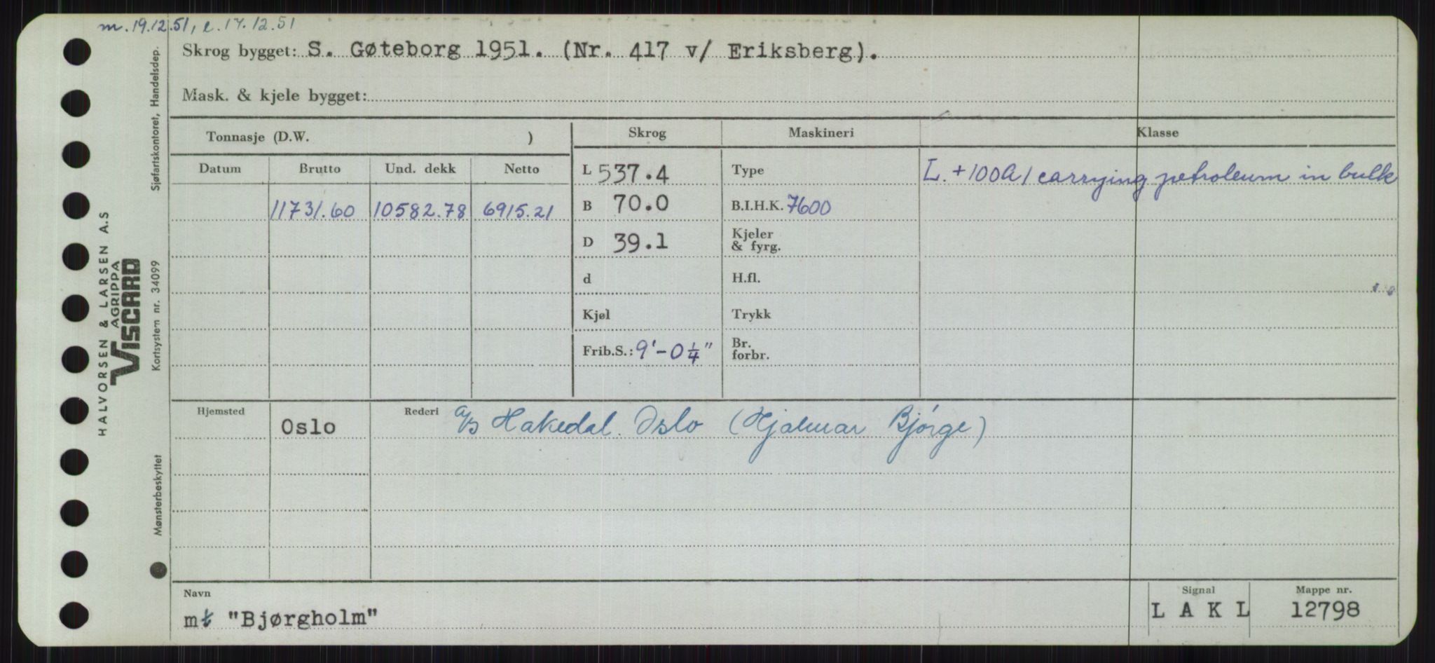 Sjøfartsdirektoratet med forløpere, Skipsmålingen, RA/S-1627/H/Hb/L0001: Fartøy, A-D, s. 267