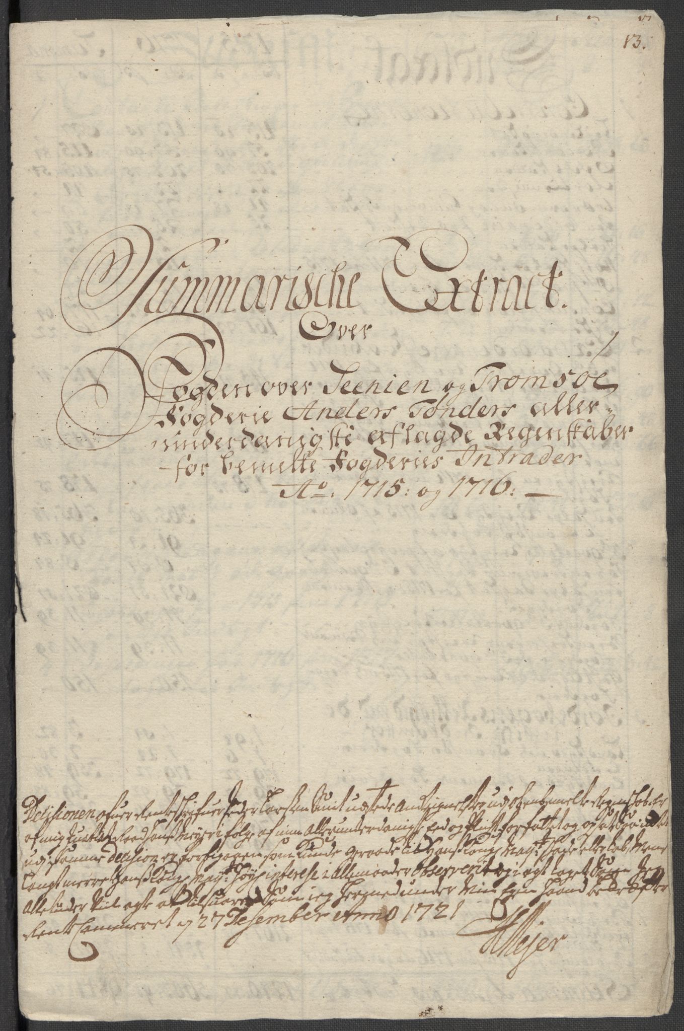 Rentekammeret inntil 1814, Reviderte regnskaper, Fogderegnskap, AV/RA-EA-4092/R68/L4761: Fogderegnskap Senja og Troms, 1715, s. 21