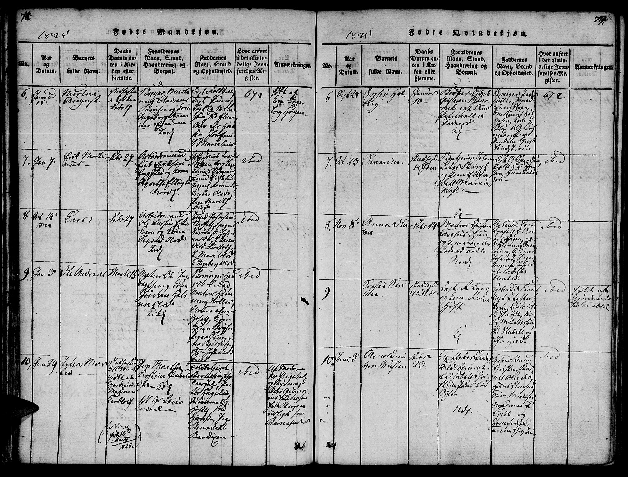 Ministerialprotokoller, klokkerbøker og fødselsregistre - Møre og Romsdal, AV/SAT-A-1454/572/L0842: Ministerialbok nr. 572A05, 1819-1832, s. 78-79