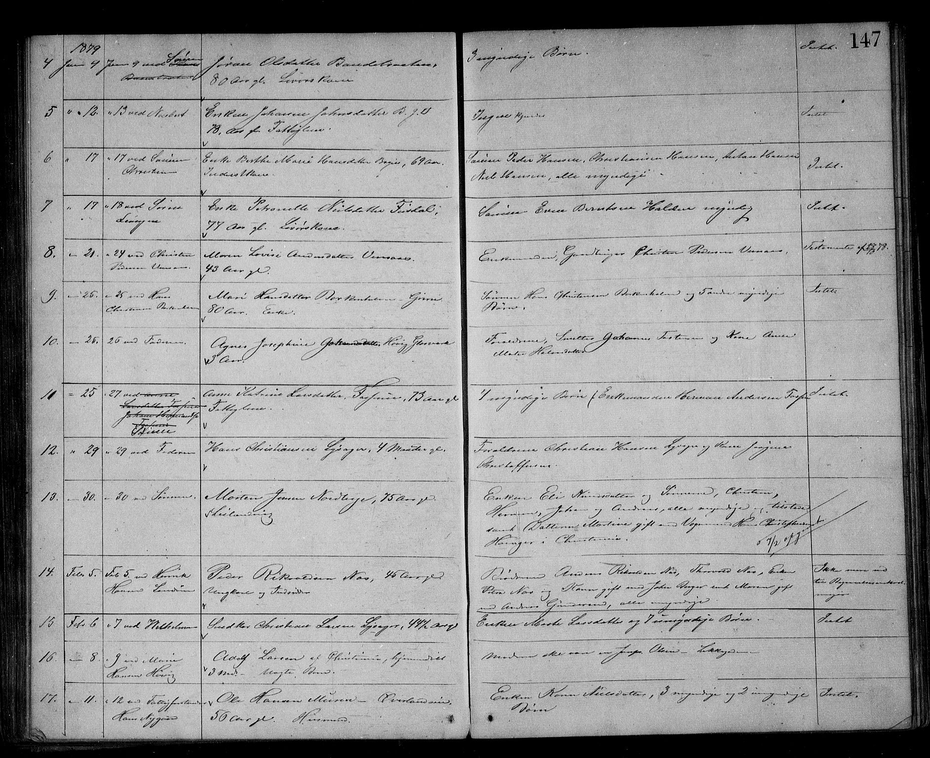 Asker og Bærum lensmannskontor, AV/SAO-A-10643/H/Ha/Haa/L0003: Dødsanmeldelsesprotokoll, 1865-1882, s. 147