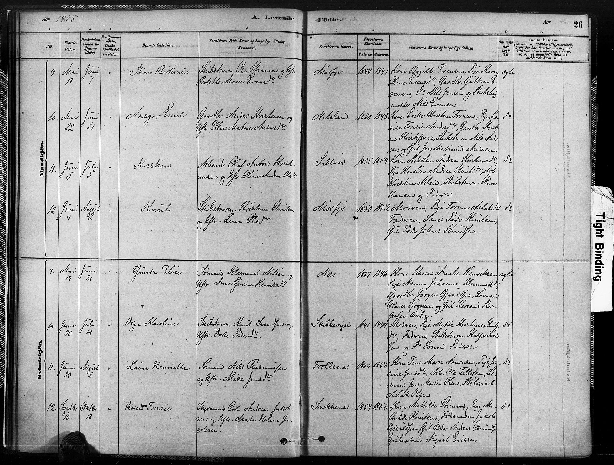 Austre Moland sokneprestkontor, AV/SAK-1111-0001/F/Fa/Fab/L0001: Ministerialbok nr. A 1, 1878-1898, s. 26