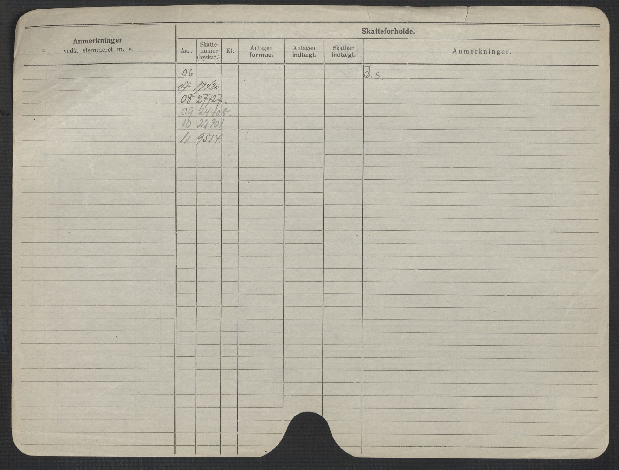 Oslo folkeregister, Registerkort, AV/SAO-A-11715/F/Fa/Fac/L0019: Kvinner, 1906-1914, s. 372b