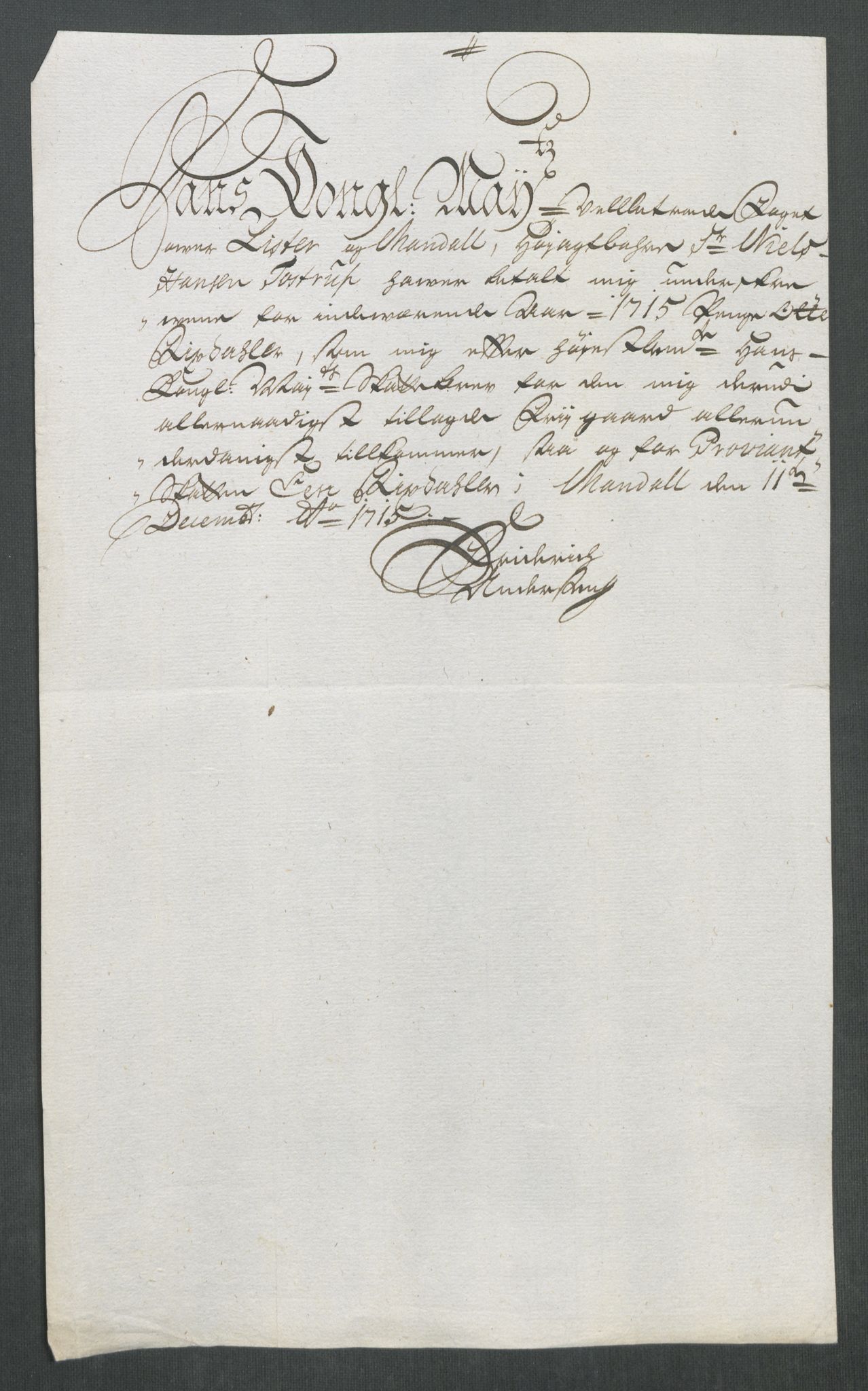 Rentekammeret inntil 1814, Reviderte regnskaper, Fogderegnskap, RA/EA-4092/R43/L2559: Fogderegnskap Lista og Mandal, 1715, s. 207