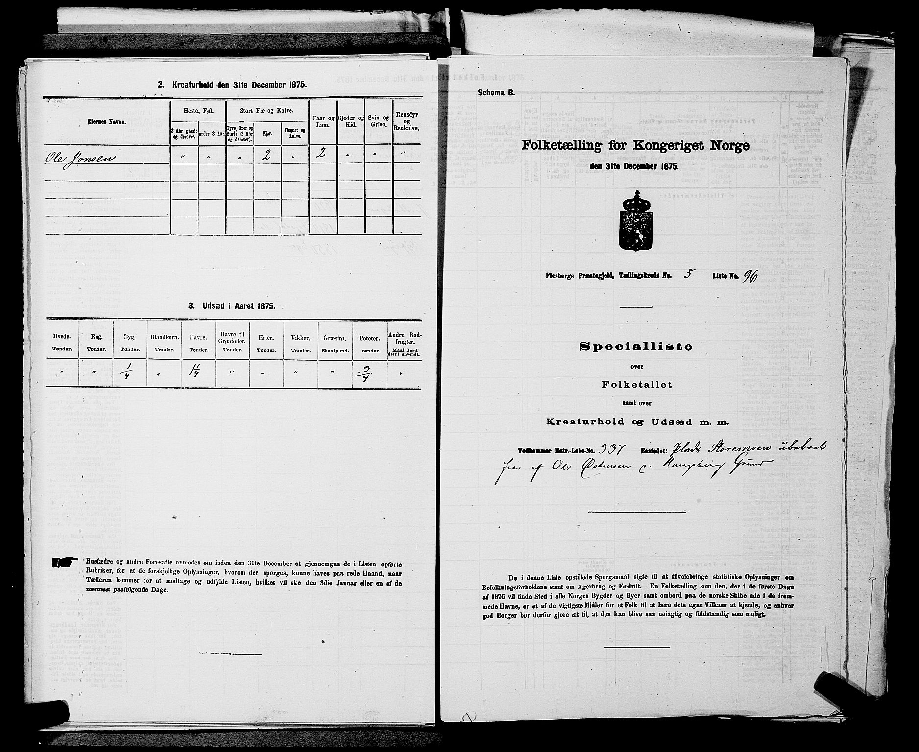 SAKO, Folketelling 1875 for 0631P Flesberg prestegjeld, 1875, s. 1077