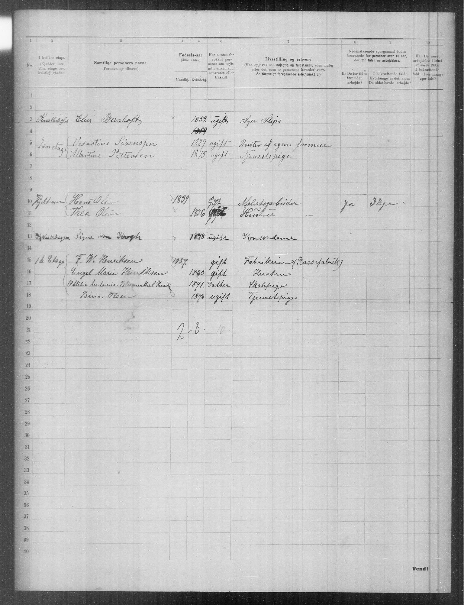 OBA, Kommunal folketelling 31.12.1903 for Kristiania kjøpstad, 1903, s. 9223