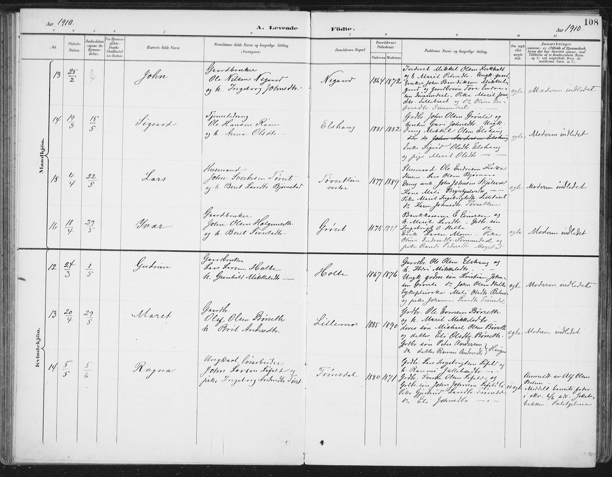 Ministerialprotokoller, klokkerbøker og fødselsregistre - Møre og Romsdal, AV/SAT-A-1454/598/L1072: Ministerialbok nr. 598A06, 1896-1910, s. 108