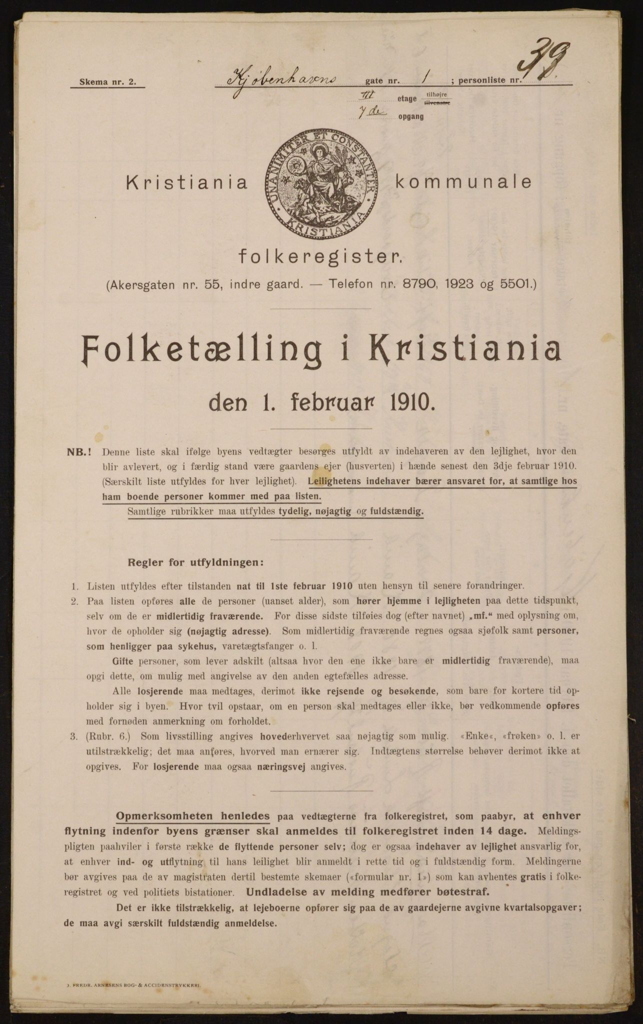 OBA, Kommunal folketelling 1.2.1910 for Kristiania, 1910, s. 49844