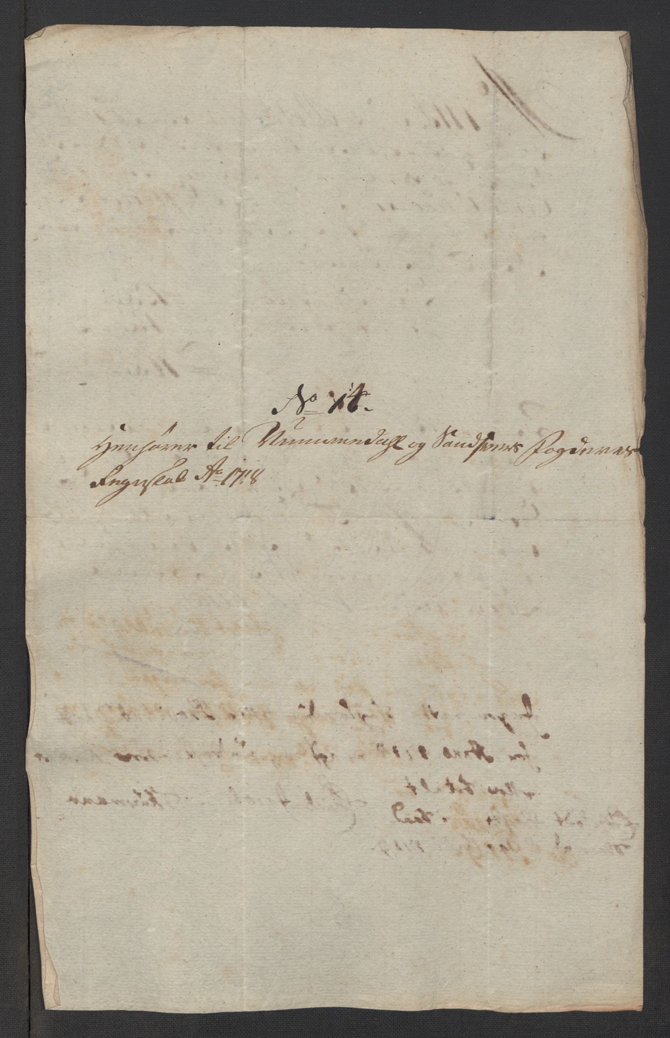 Rentekammeret inntil 1814, Reviderte regnskaper, Fogderegnskap, RA/EA-4092/R24/L1594: Fogderegnskap Numedal og Sandsvær, 1718, s. 299