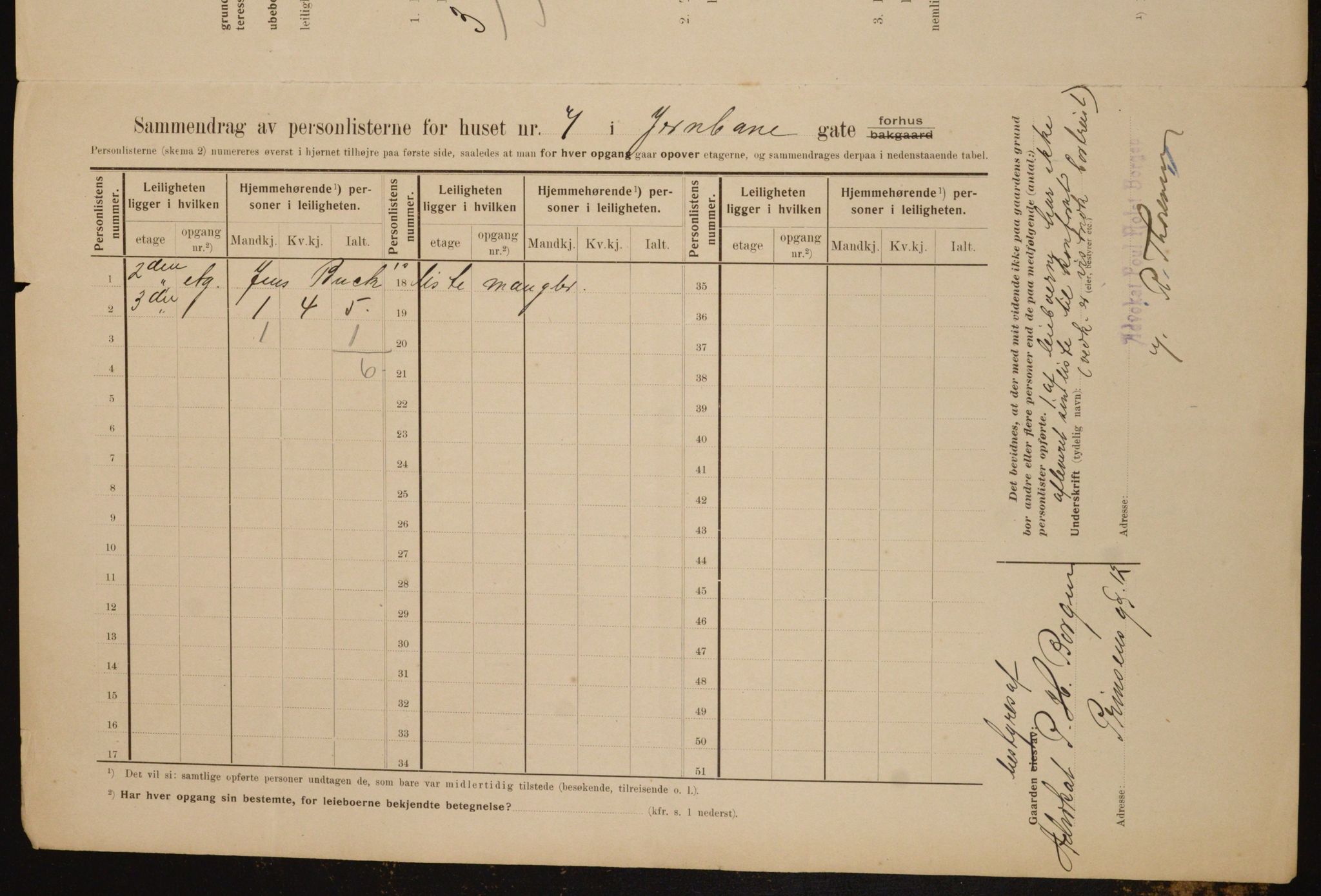 OBA, Kommunal folketelling 1.2.1910 for Kristiania, 1910, s. 45476