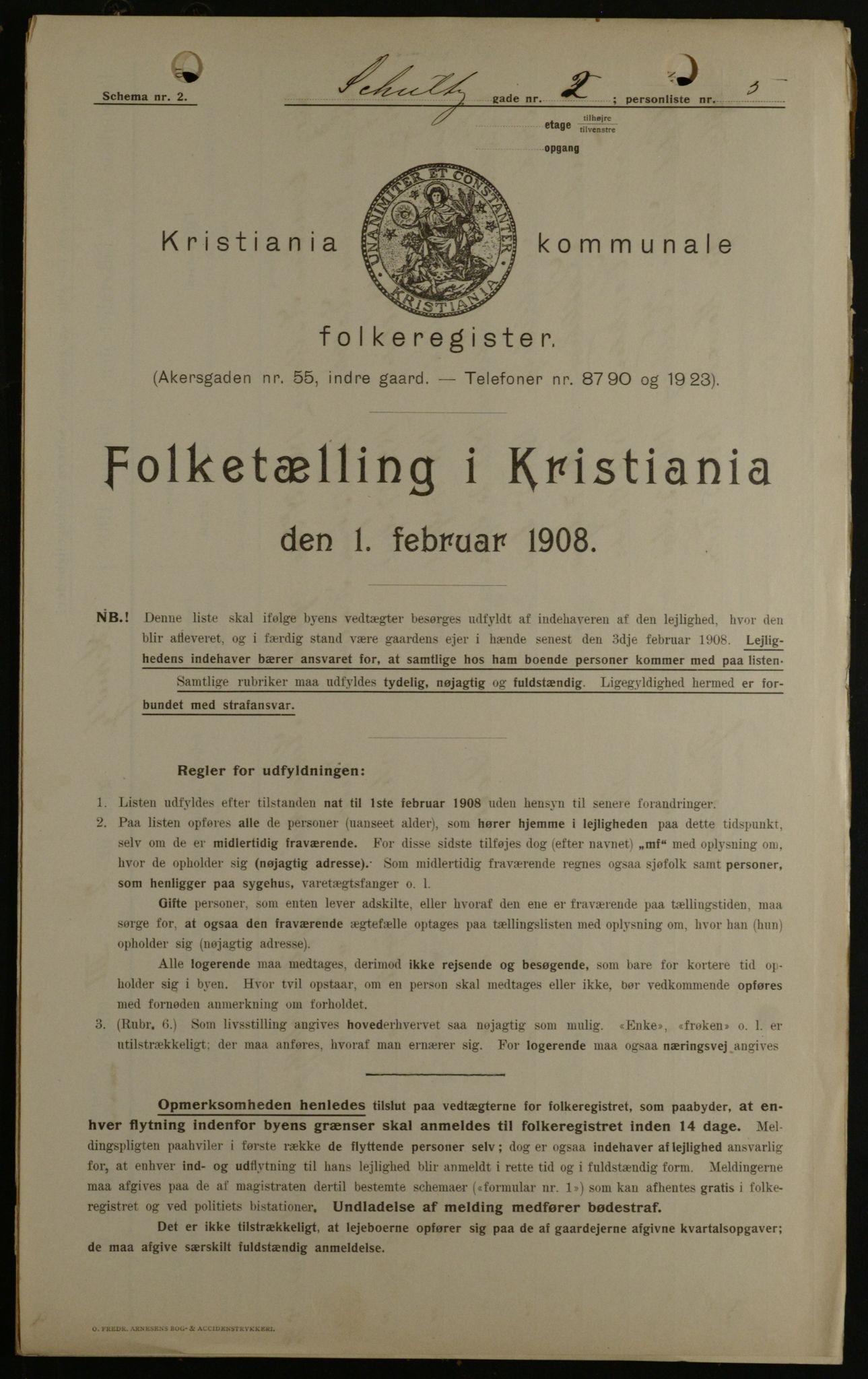 OBA, Kommunal folketelling 1.2.1908 for Kristiania kjøpstad, 1908, s. 81540