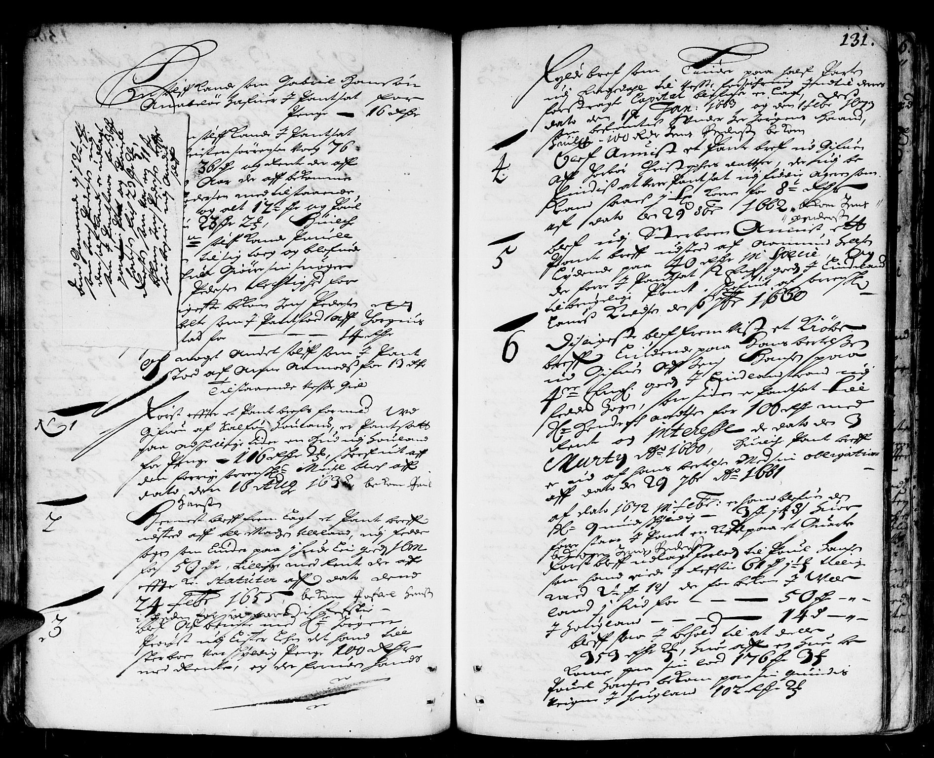 Lister sorenskriveri, AV/SAK-1221-0003/H/Hc/L0003: Skifteprotokoll nr 3 med register, 1672-1682, s. 130b-131a