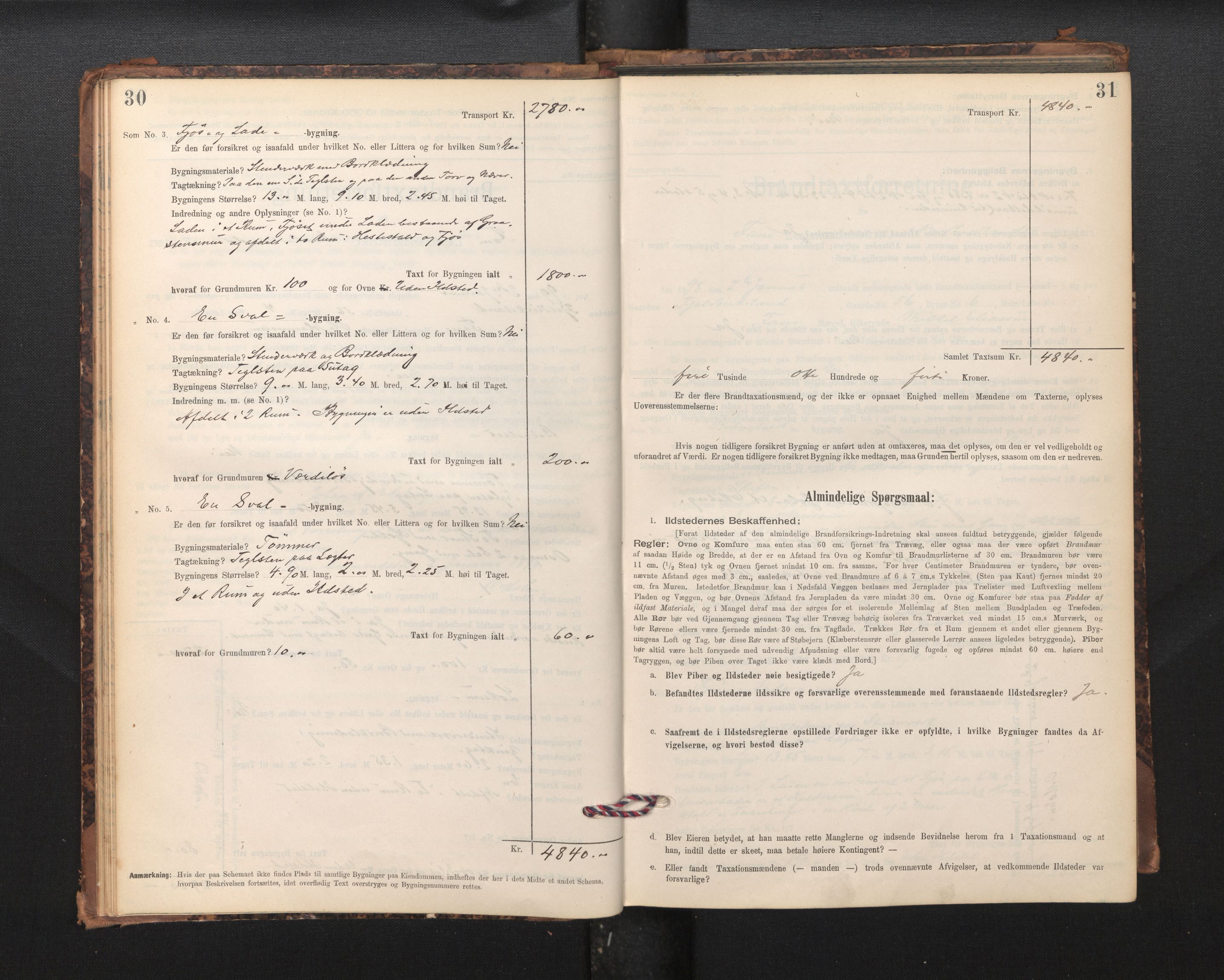 Lensmannen i Fana, SAB/A-31801/0012/L0017: Branntakstprotokoll skjematakst, 1898-1903, s. 30-31