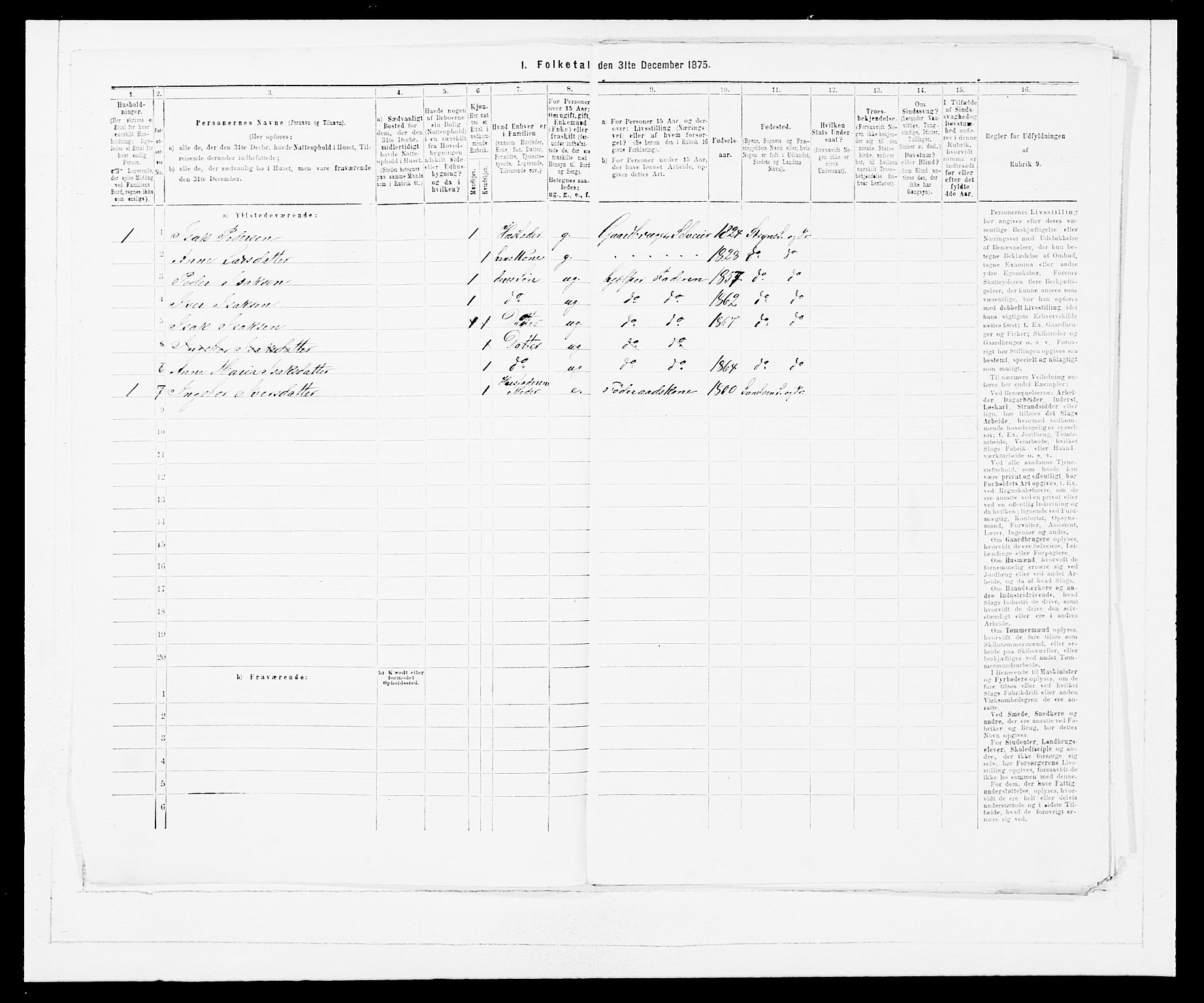 SAB, Folketelling 1875 for 1448P Stryn prestegjeld, 1875, s. 522