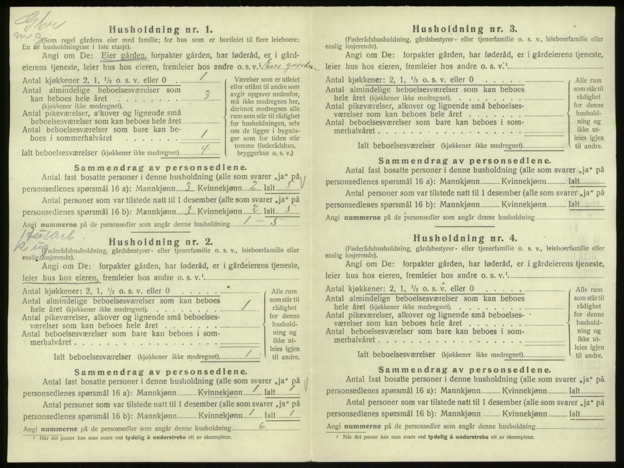 SAB, Folketelling 1920 for 1253 Hosanger herred, 1920, s. 829