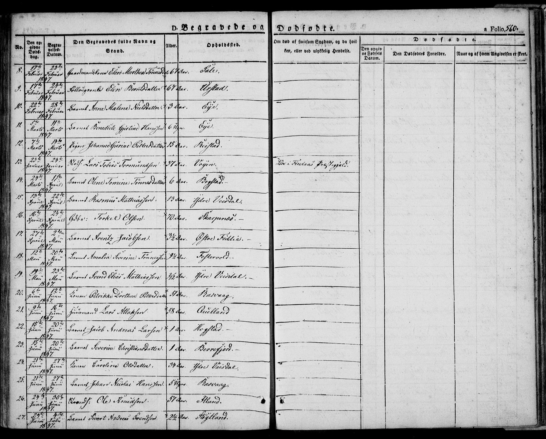 Flekkefjord sokneprestkontor, AV/SAK-1111-0012/F/Fa/Fac/L0004: Ministerialbok nr. A 4, 1841-1849, s. 560