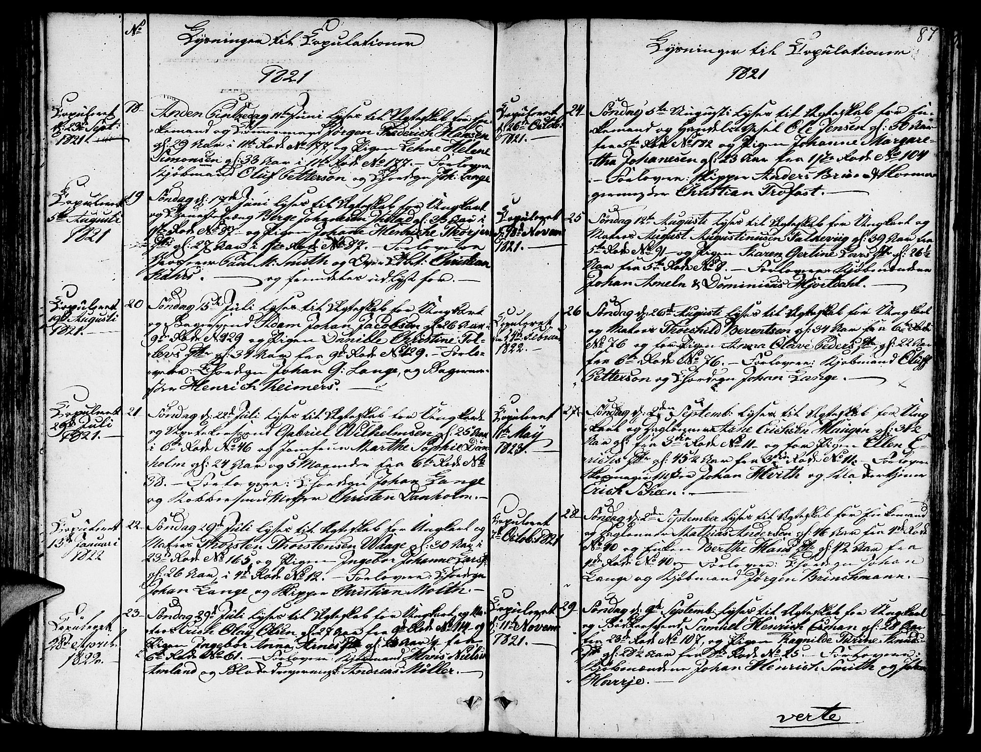 Nykirken Sokneprestembete, SAB/A-77101/H/Hab: Klokkerbok nr. A 2, 1782-1847, s. 87